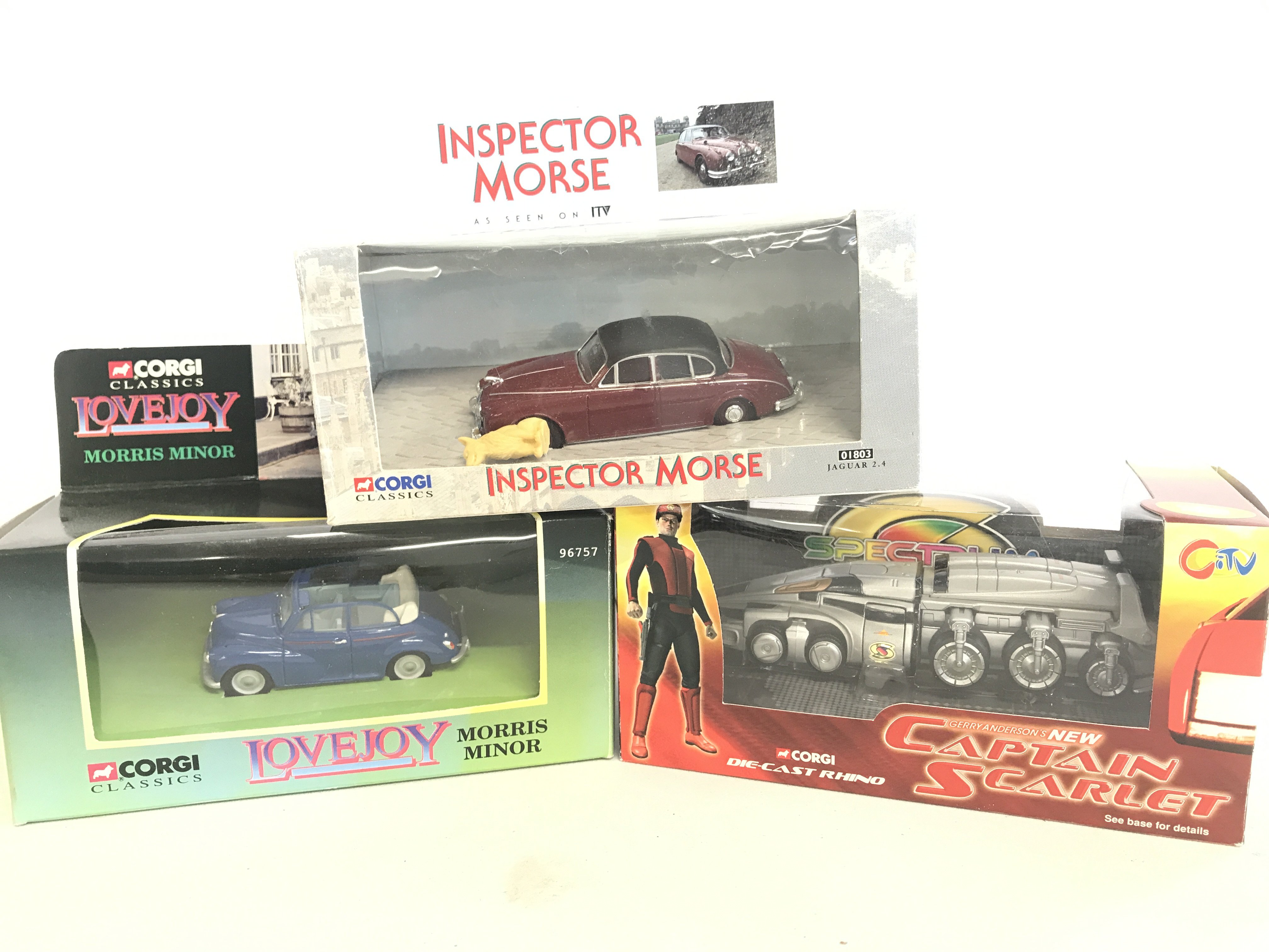 3 BoxedCorgi Vehicles Including Lovejoy. Inspector Morse And Captain Scarlet.
