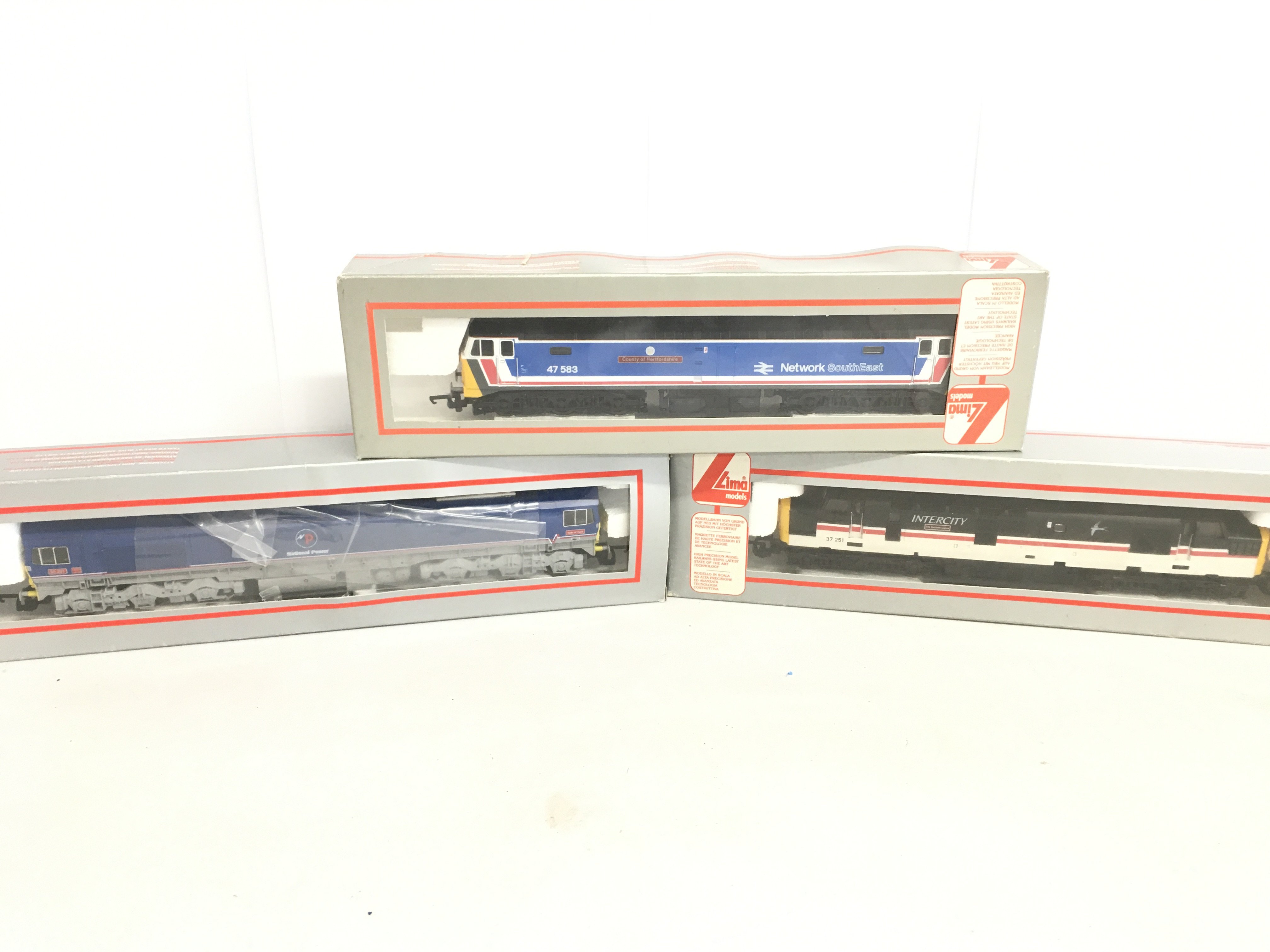 3 Boxed Lima 00 Gauge Locomotives Including Network Southeast. Class 47.