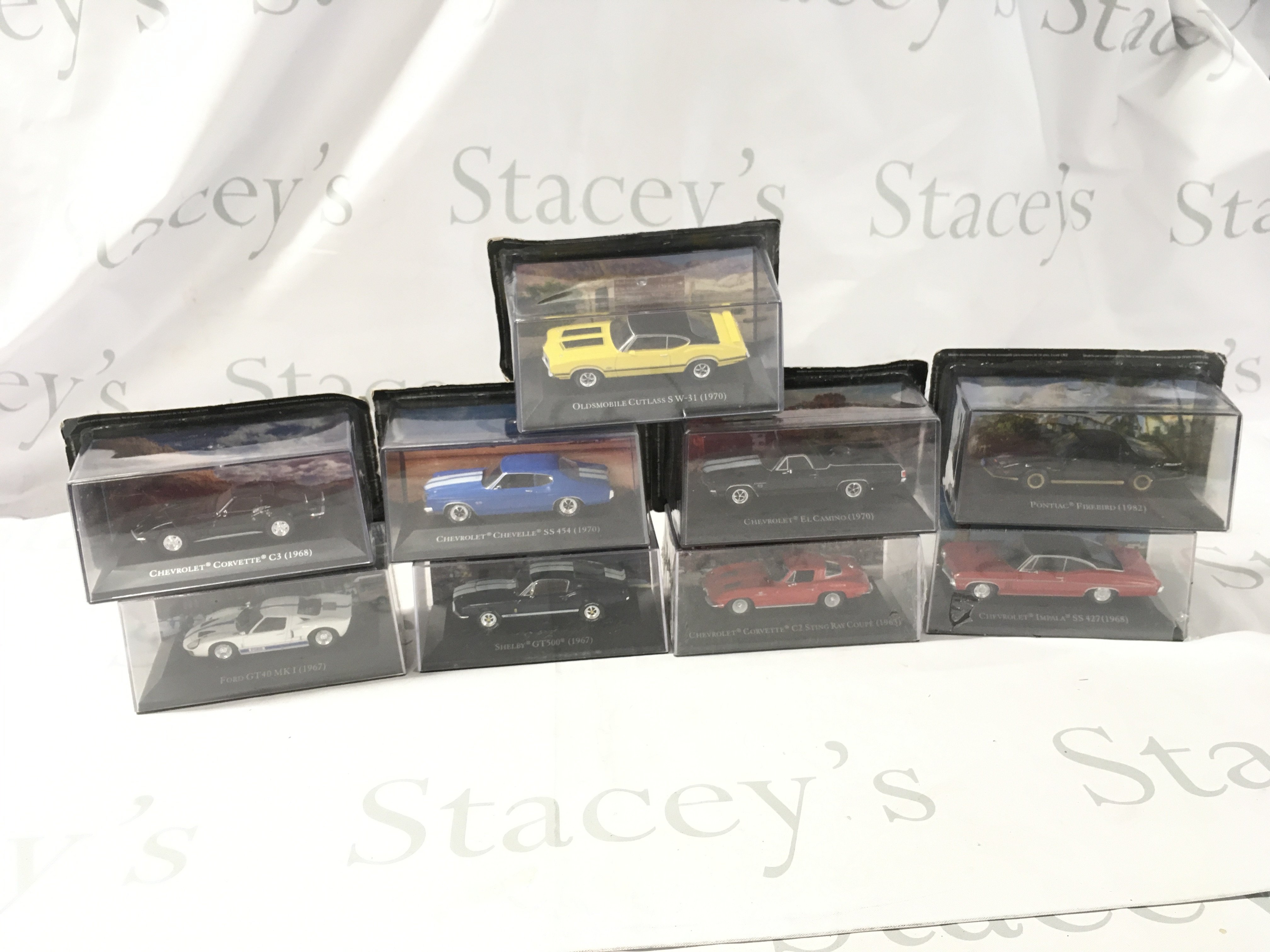 A collection of mostly unopened boxed model diecast cars. Featuring American cars by various manufacturers. No reserve.