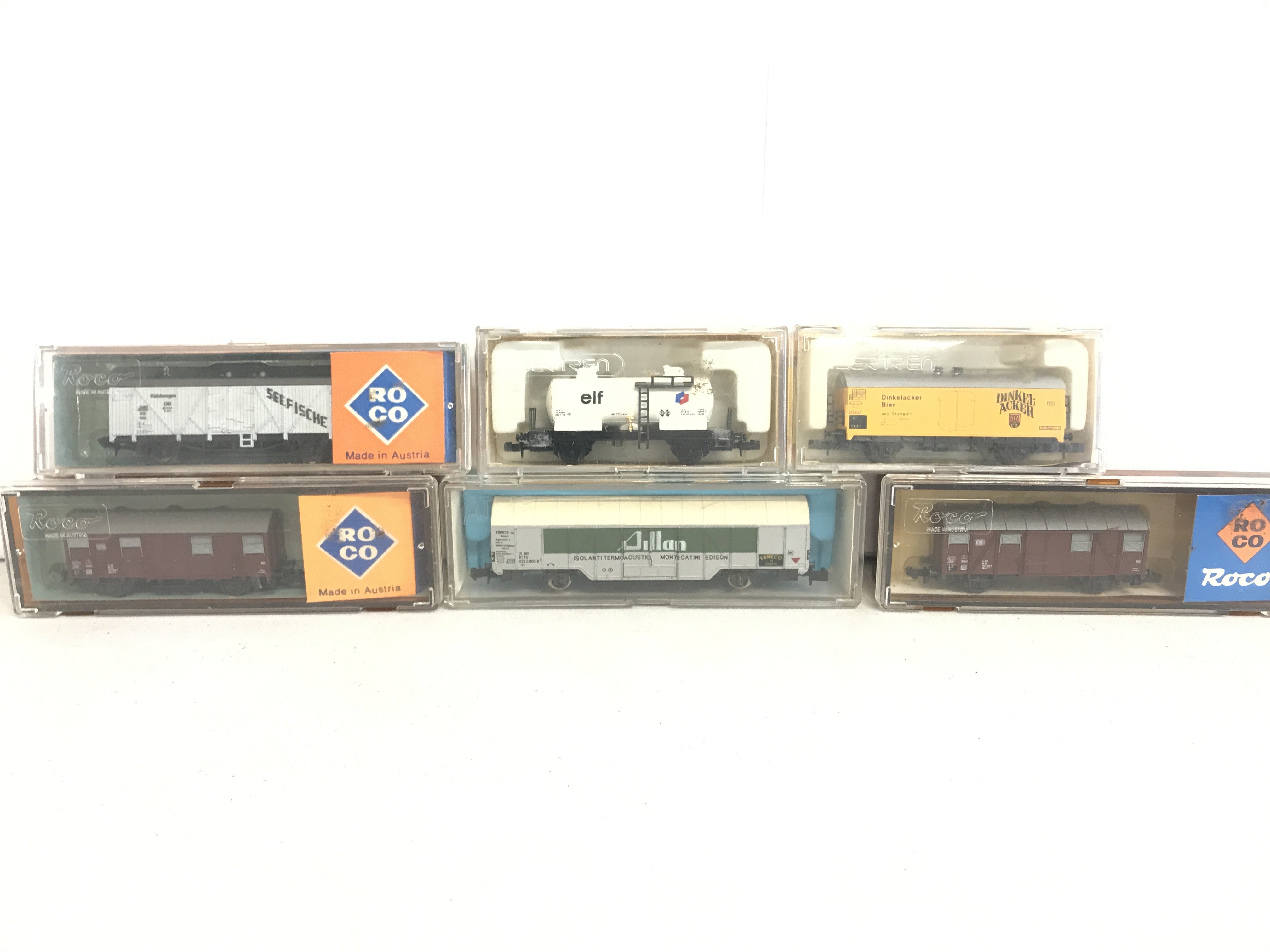 6 Boxed N Gauge Freight Wagons. No Reserve.