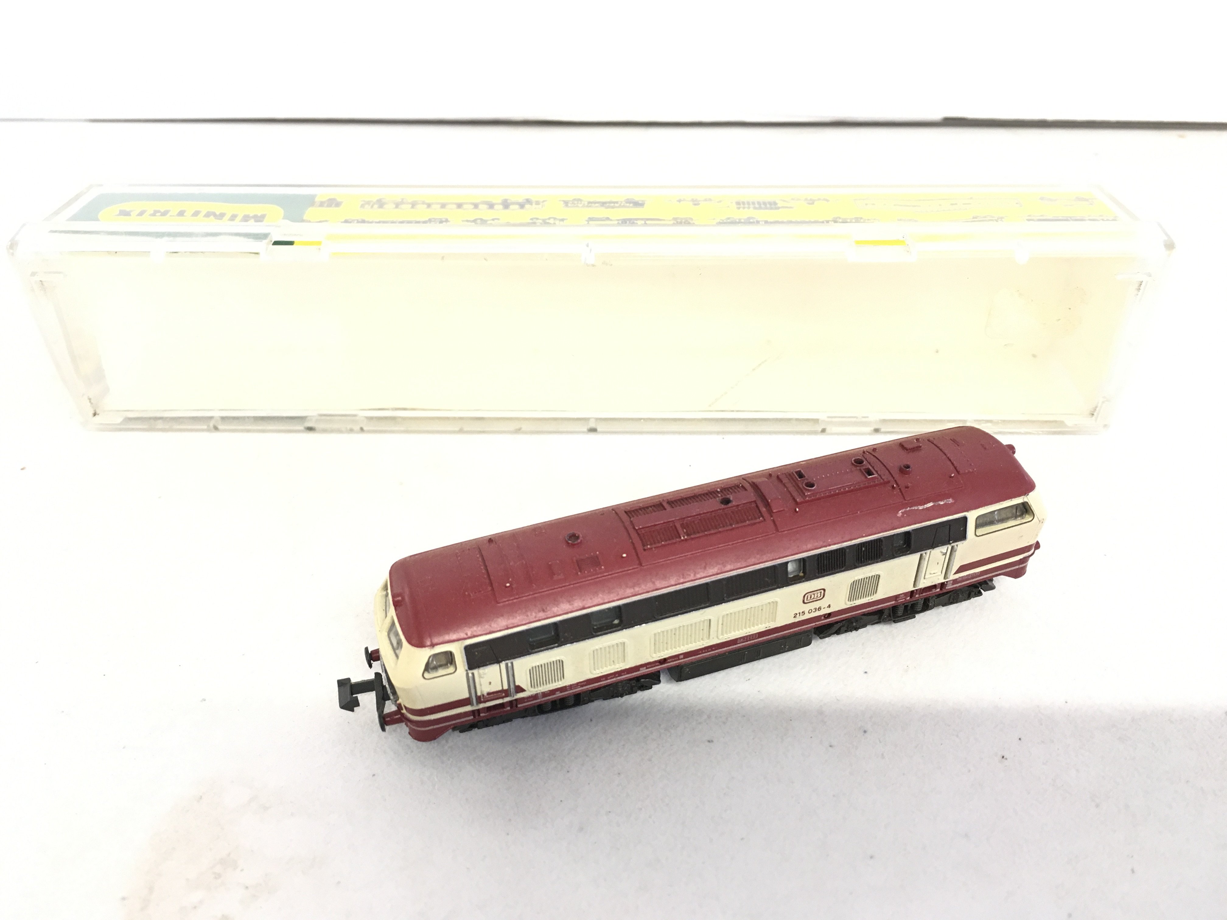 A Roco N Gauge German Deutsche Bahn Class 215 Diesel. One Coupling Missing. Not in Original Box. No Reserve.