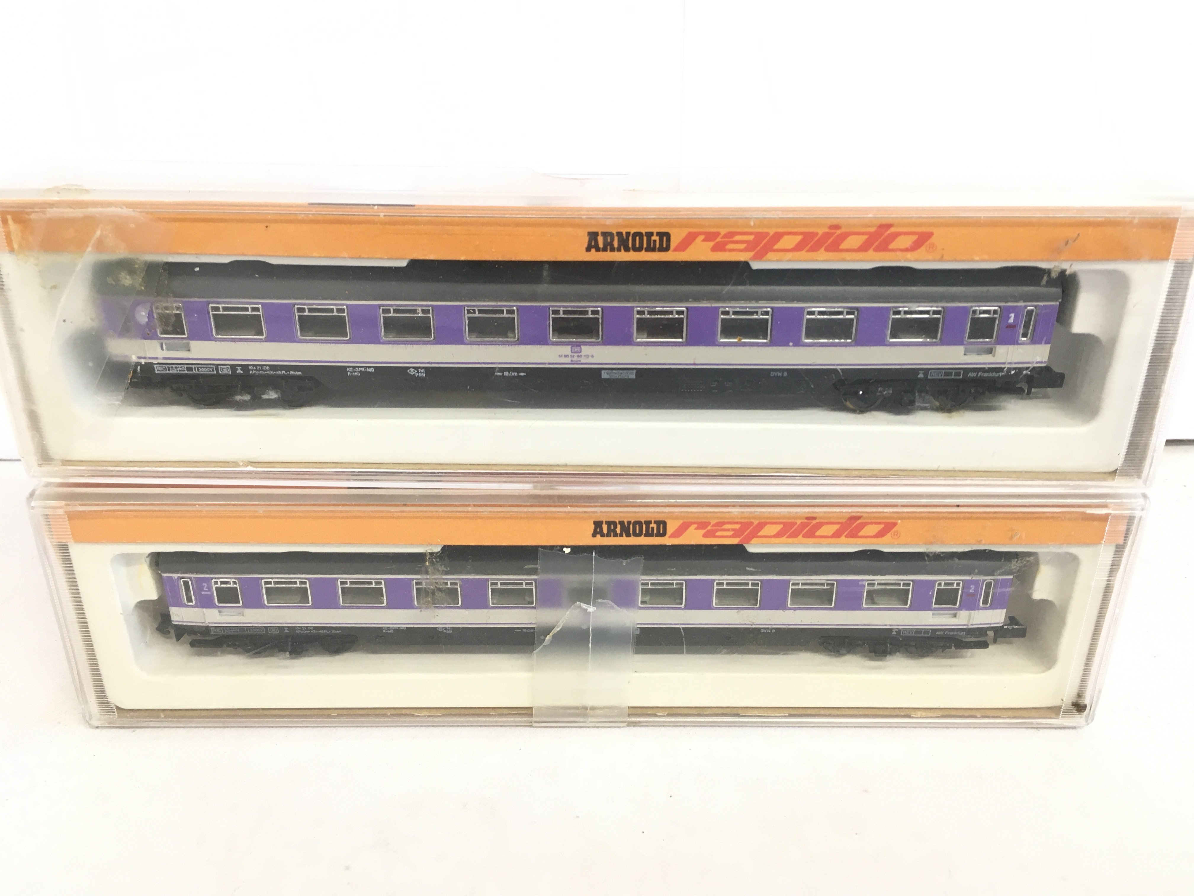 2 Boxed N Gauge German Deutsche Bahn Coaches. Not in Original Boxes. No Reserve.