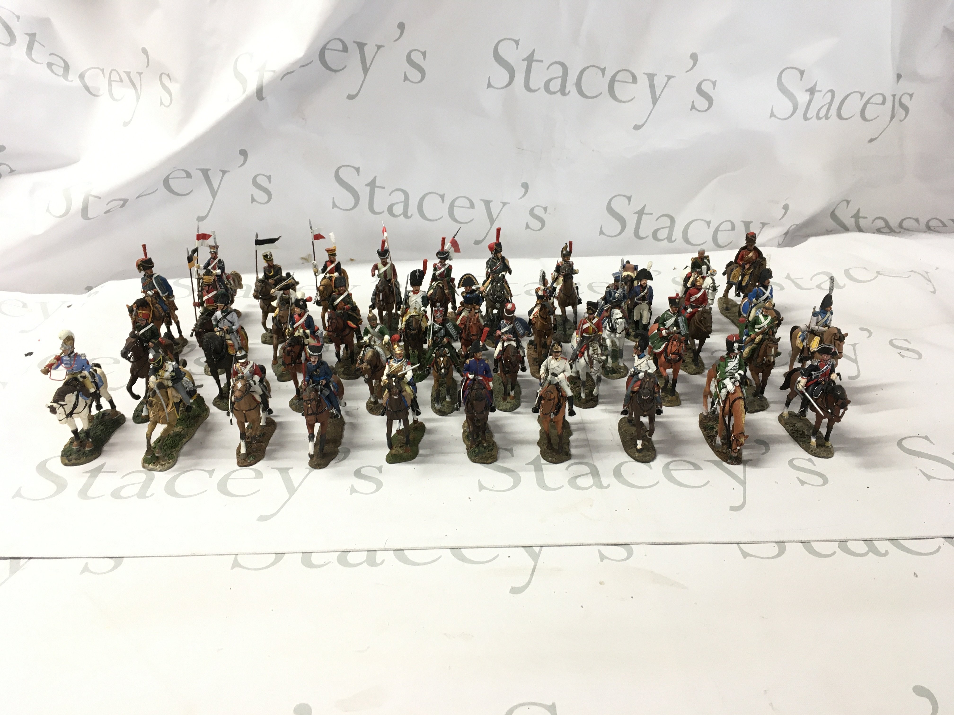 A collection of 40 mounted military figures by DelPrado.