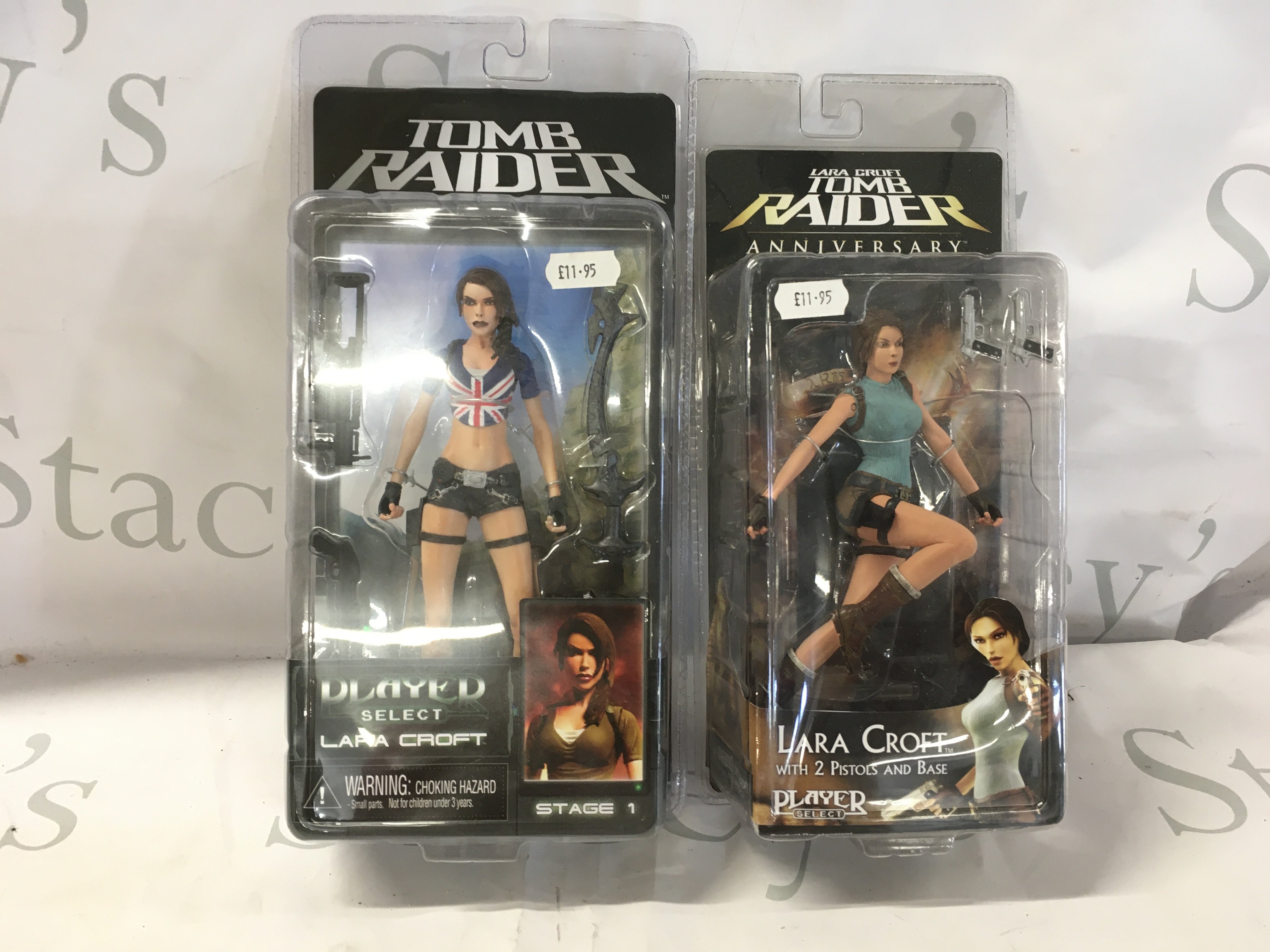 2x sealed action figures Lara Croft from the Tomb Raider franchise. No reserve.