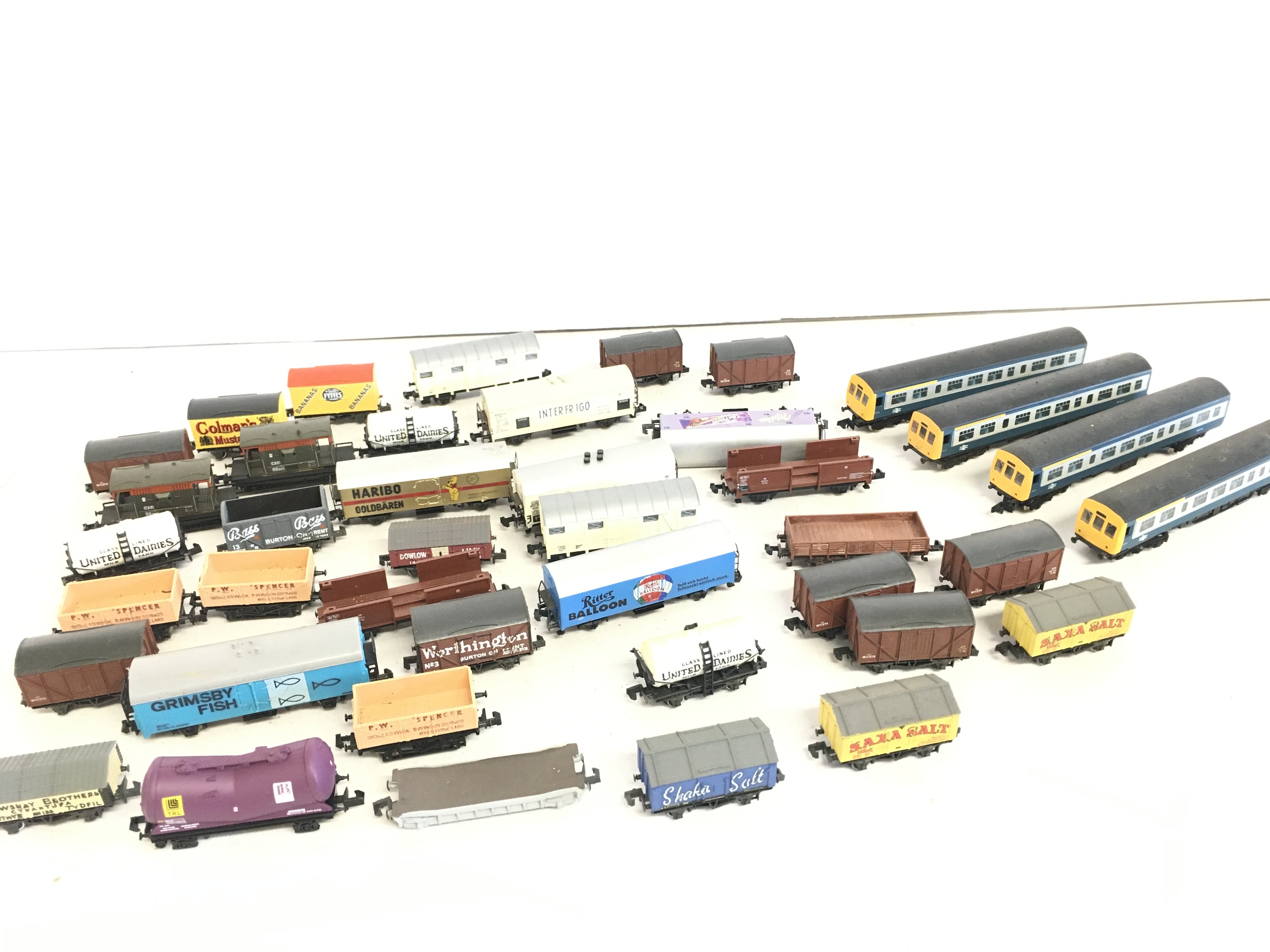 A Collection of N Gauge Wagons And 4 Dummy Cars.