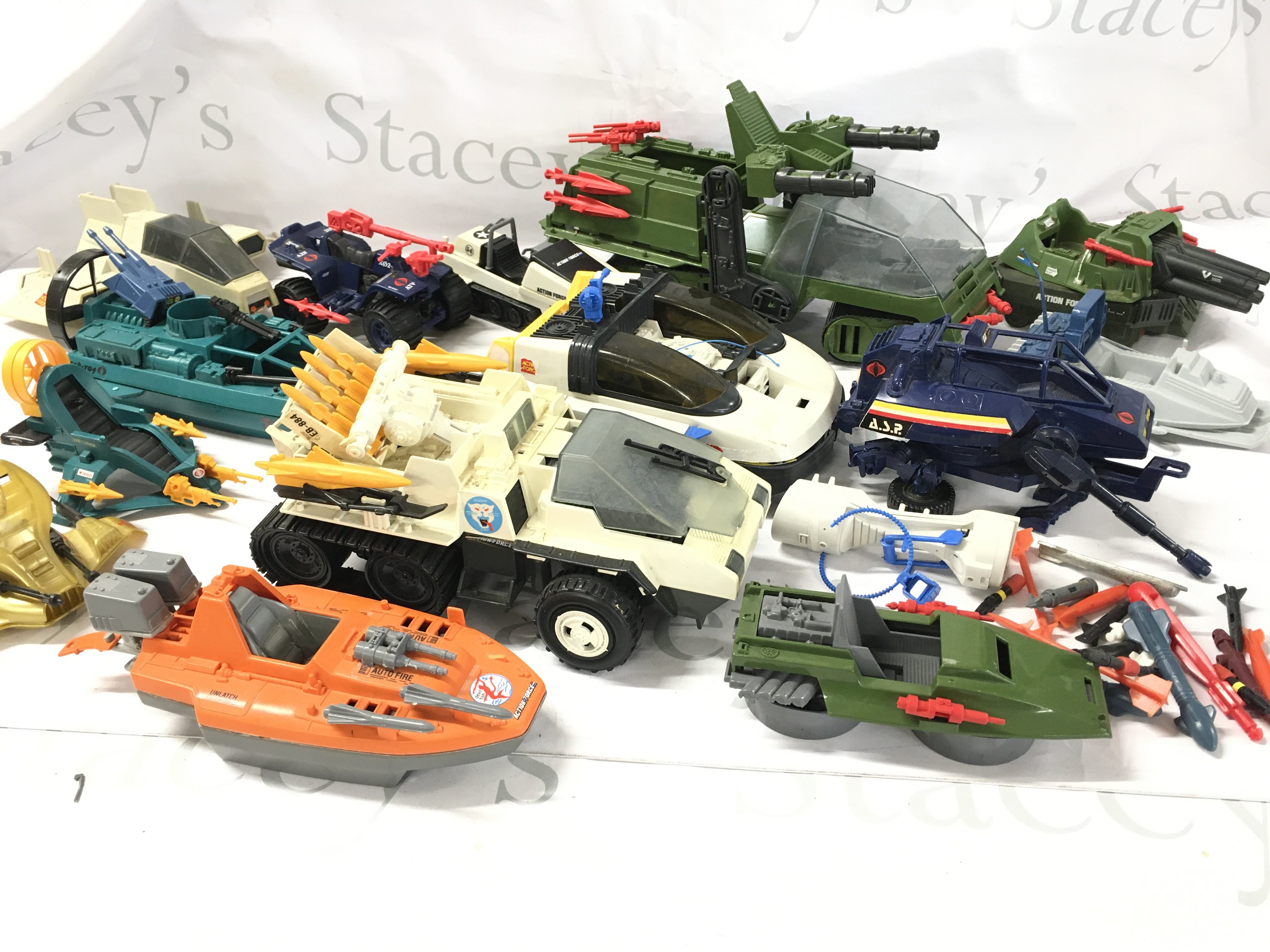 A Collection of Vintage G.I. Joe/Action Force Vehicles.