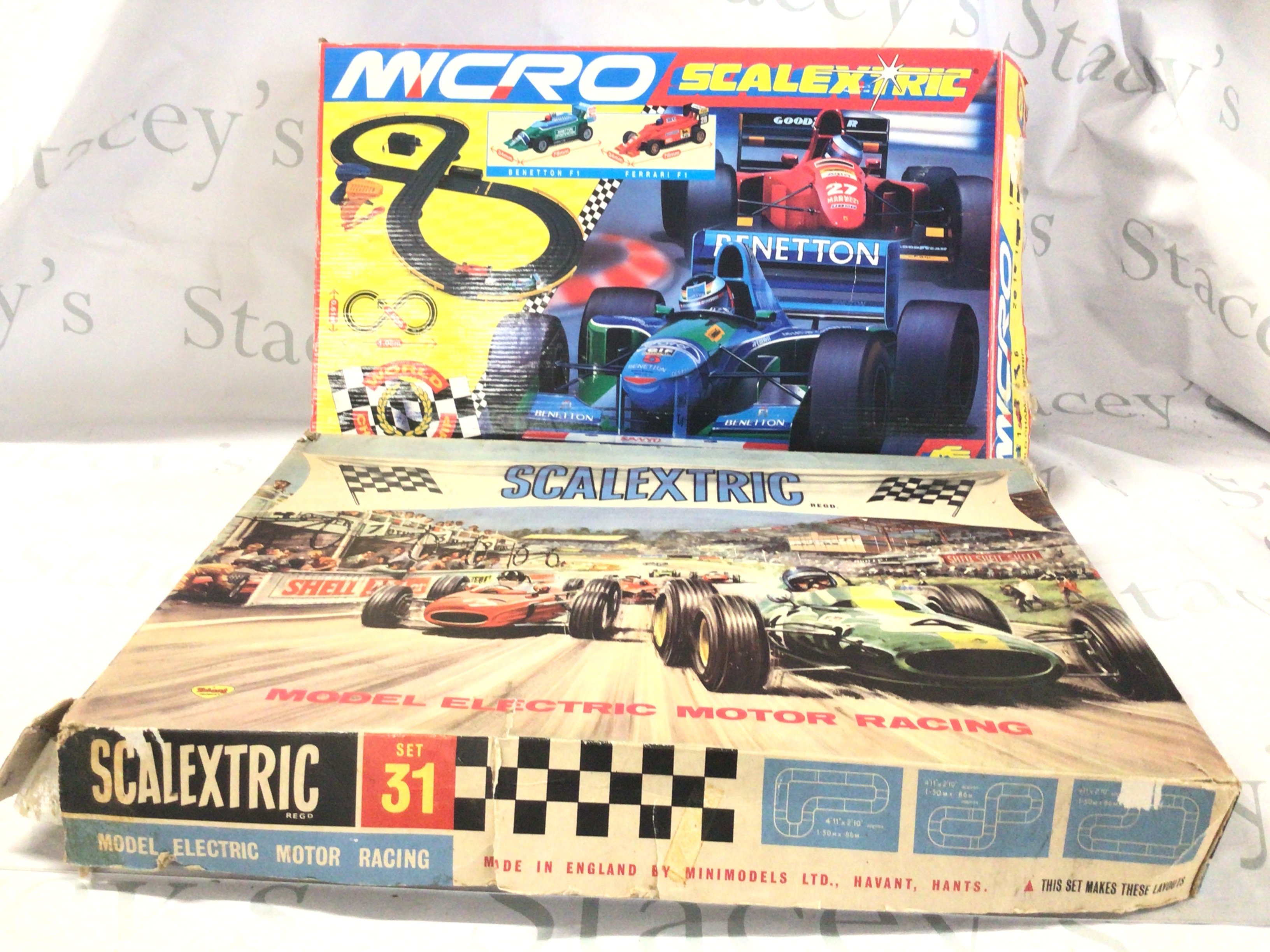 Boxed Scalextric set No31 plus boxed Micro Scalextric World Championship with extra cars (2)