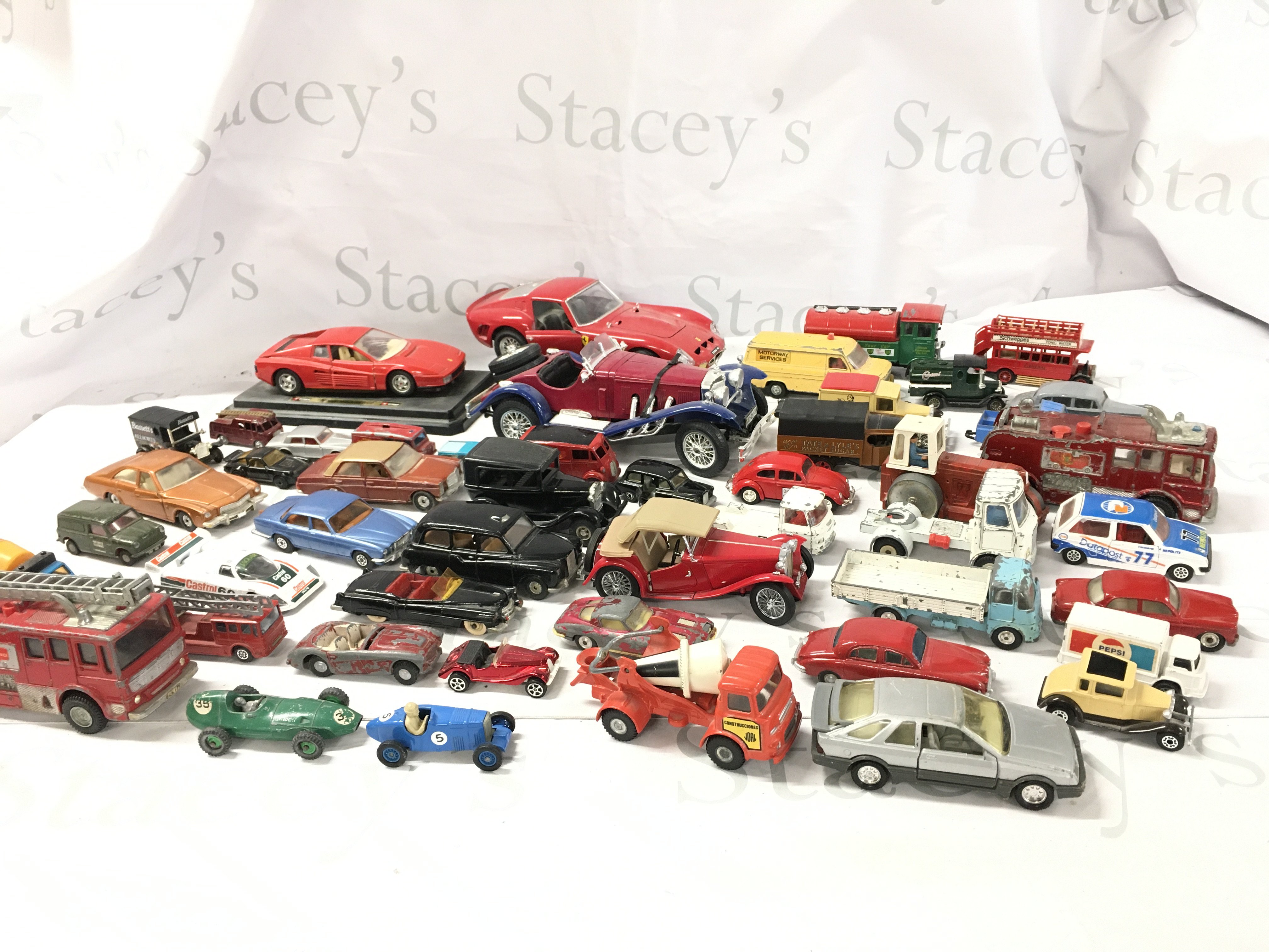 A Box Containing A Large Collection Of Playworn Diecast. No Reserve.