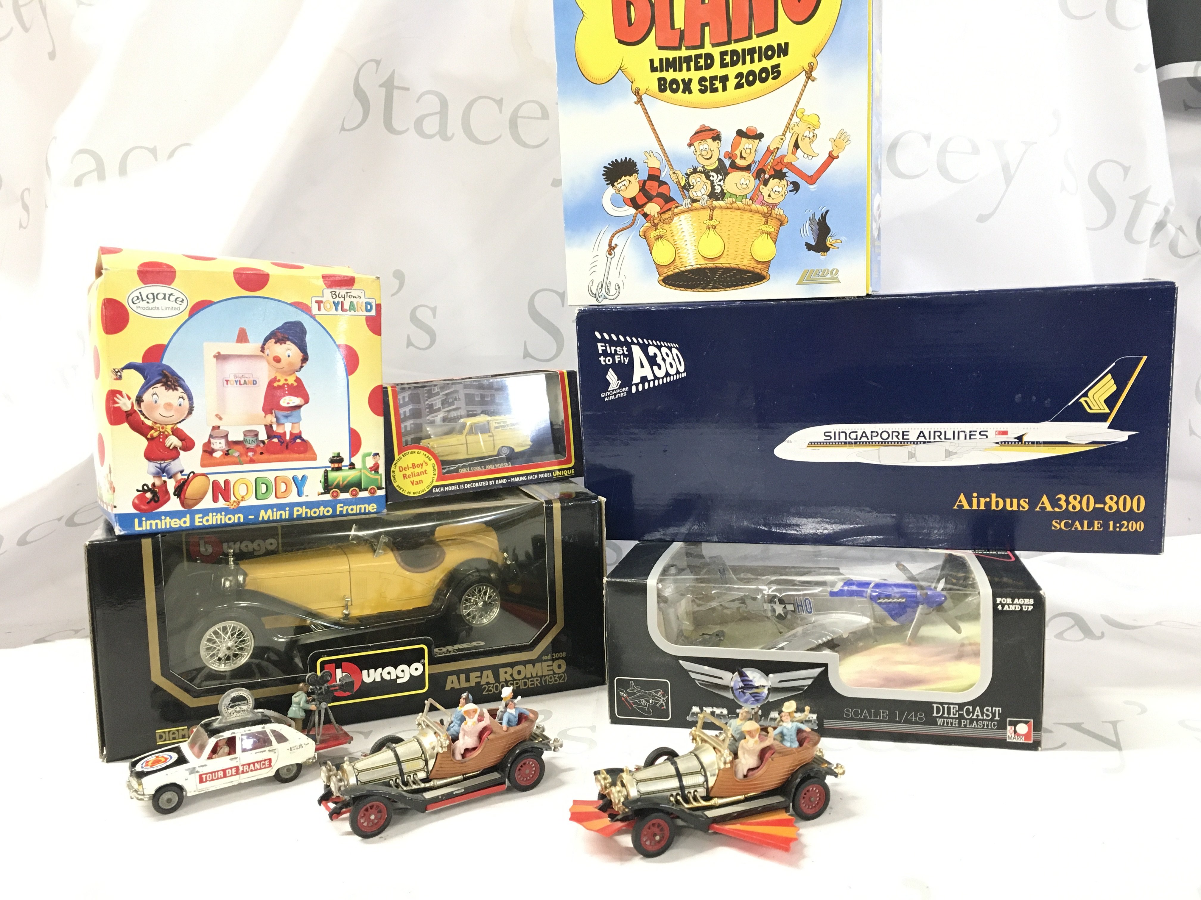 A Collection of Noxed And Loose Toys Including 2 Original Chitty Chitty Bang Bangs. No Reserve.