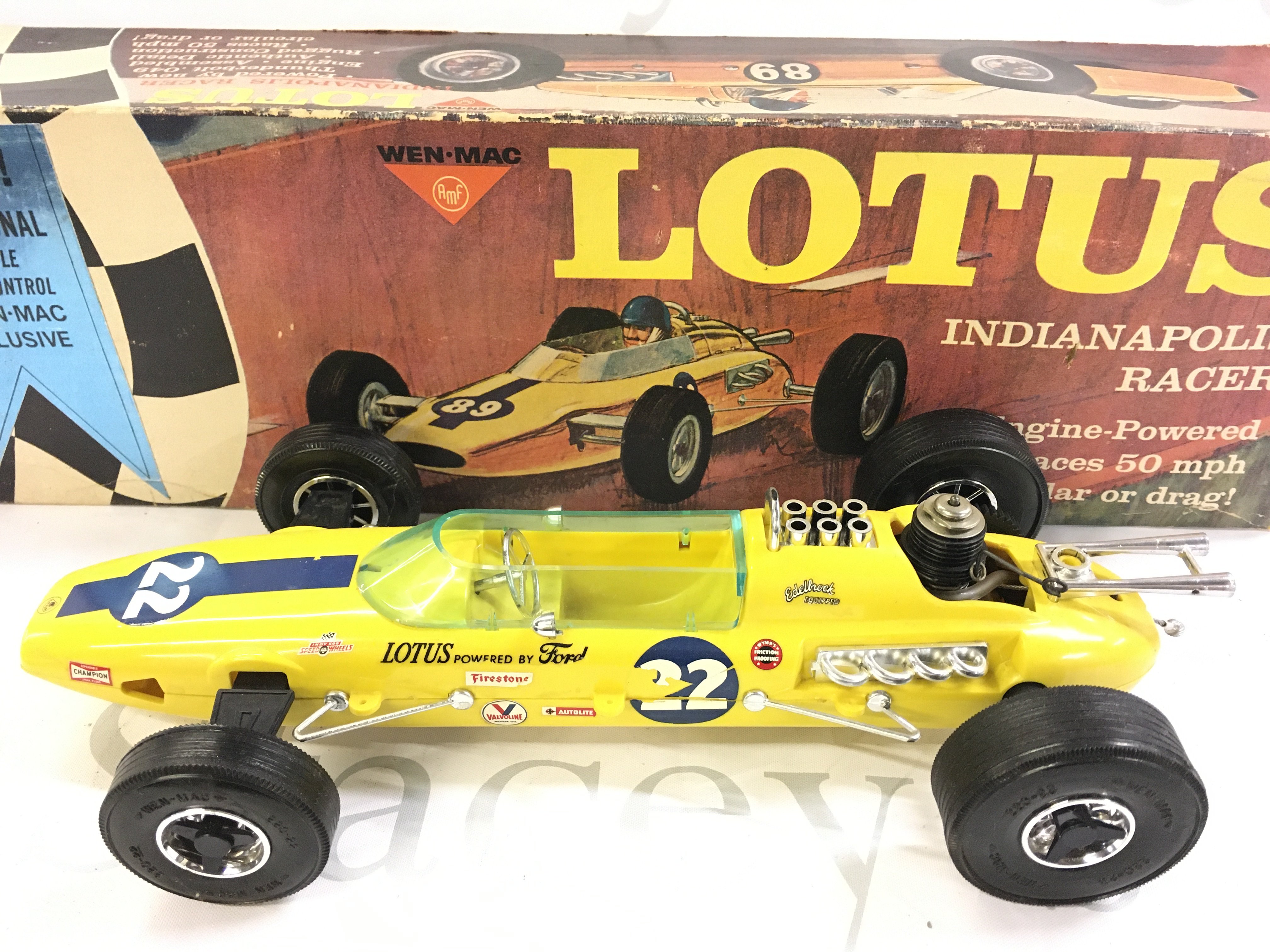 A Boxed Engine Powered Wen-Mac Lotus Indianapolis Racer. With Instructions.