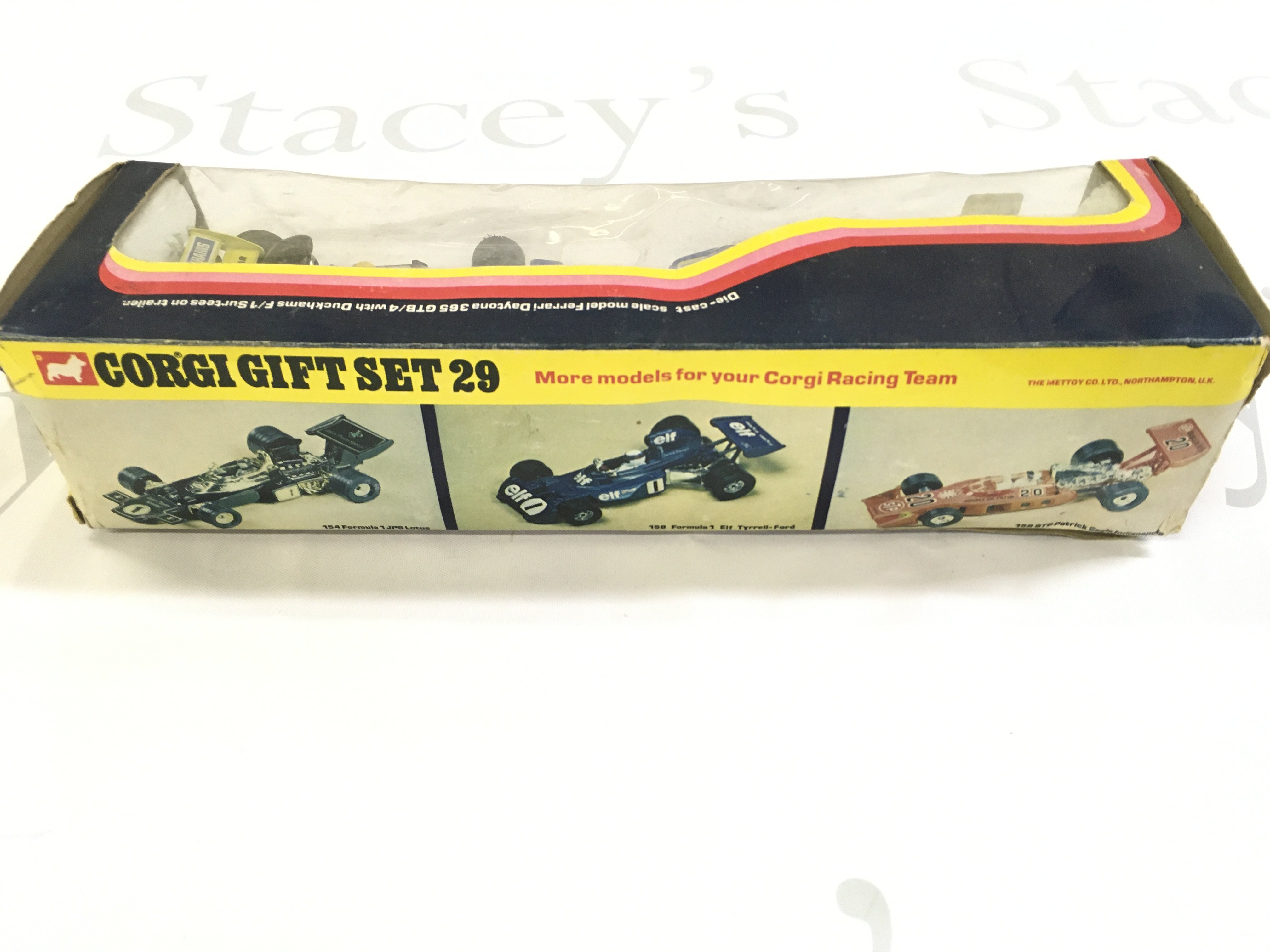 A Boxed Corgi Gift Set 29 Duckhams Formula 1 Surtees Racing Set. Box Is Worn.
