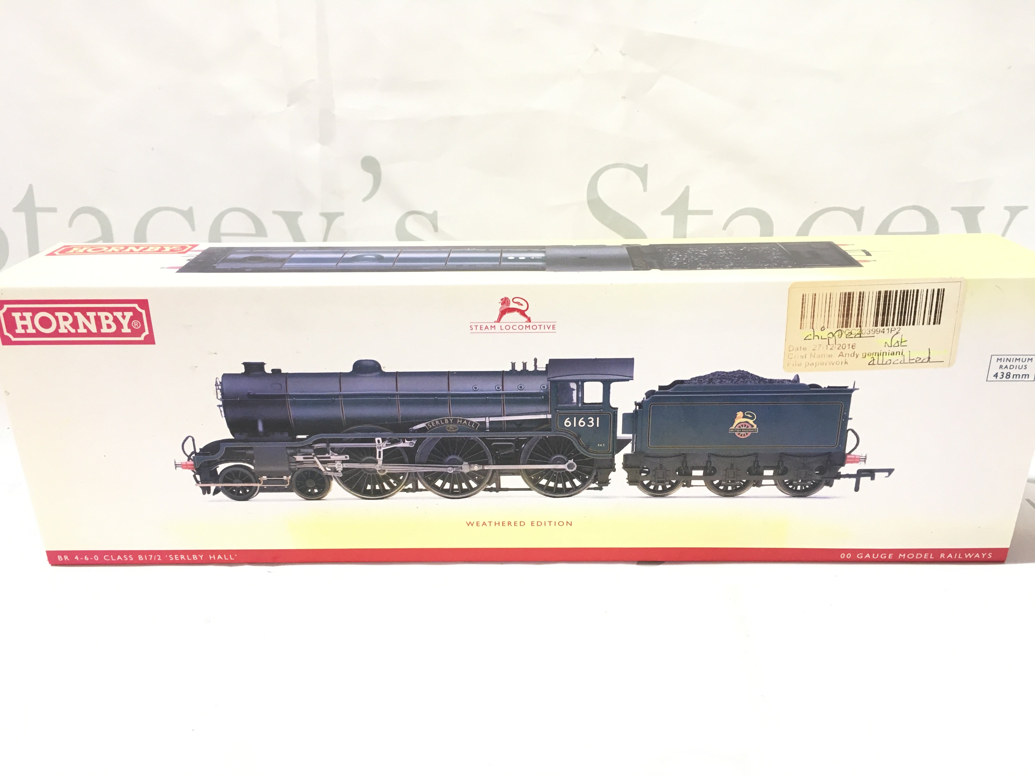 A Boxed Hornby BR 4-6-0 Class B17/2 Shelby Hall. #R3004. DCC.