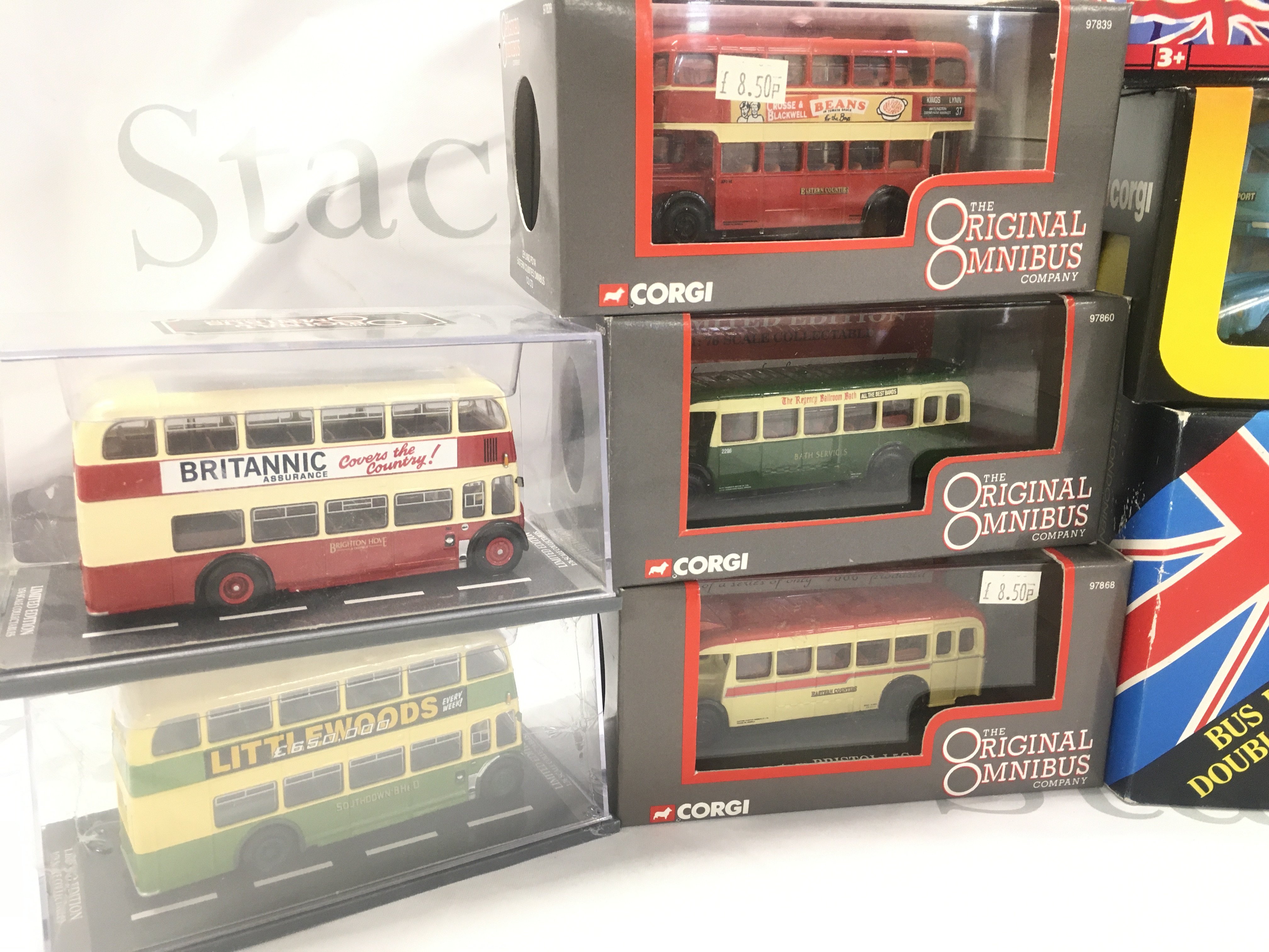 10 Boxed Diecast Buses Including Corgi. Solido Etc. No Reserve.
