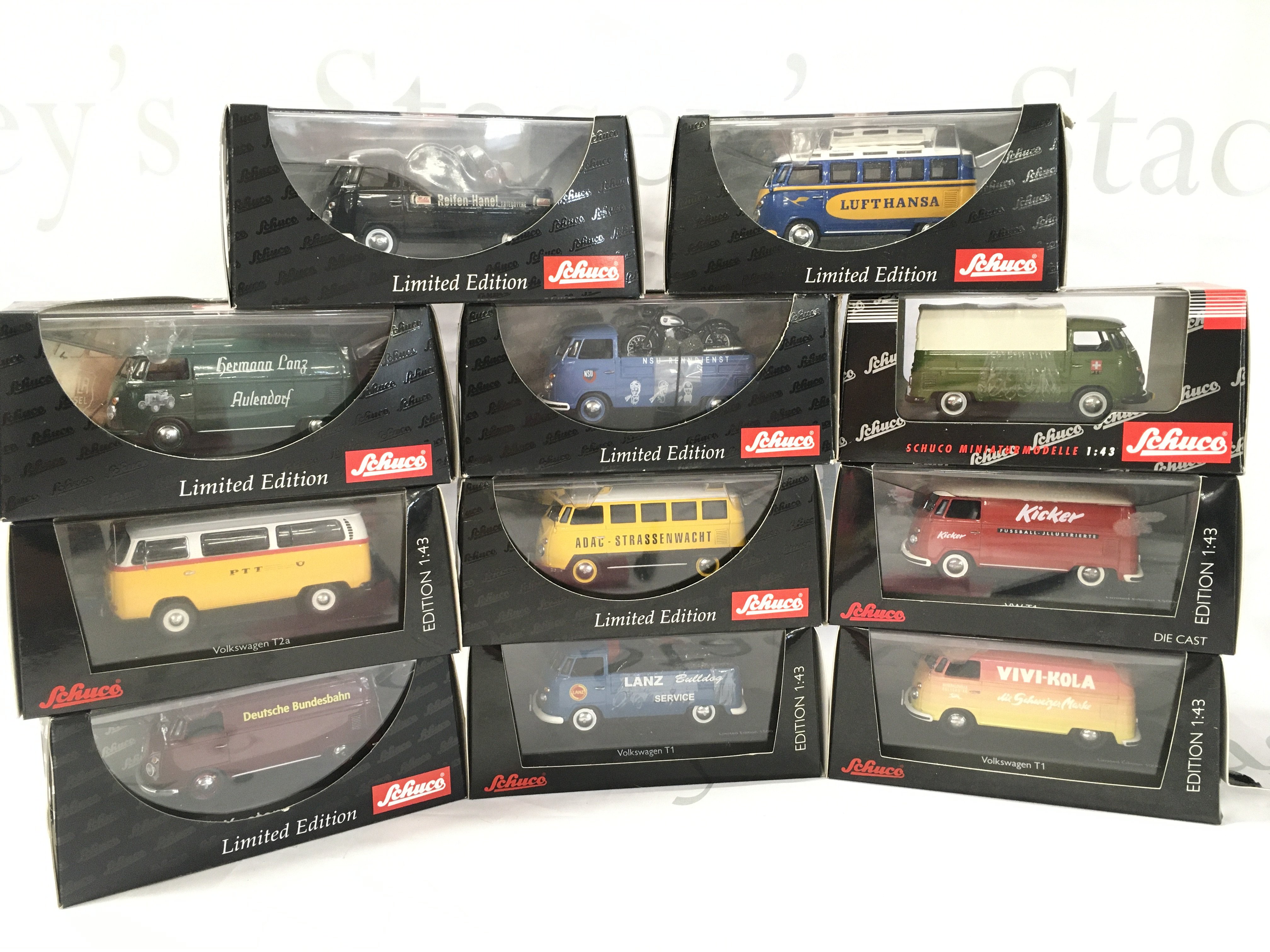 A Collection Of Boxed Schuco Volkswagen Vans 1/43 Scale.