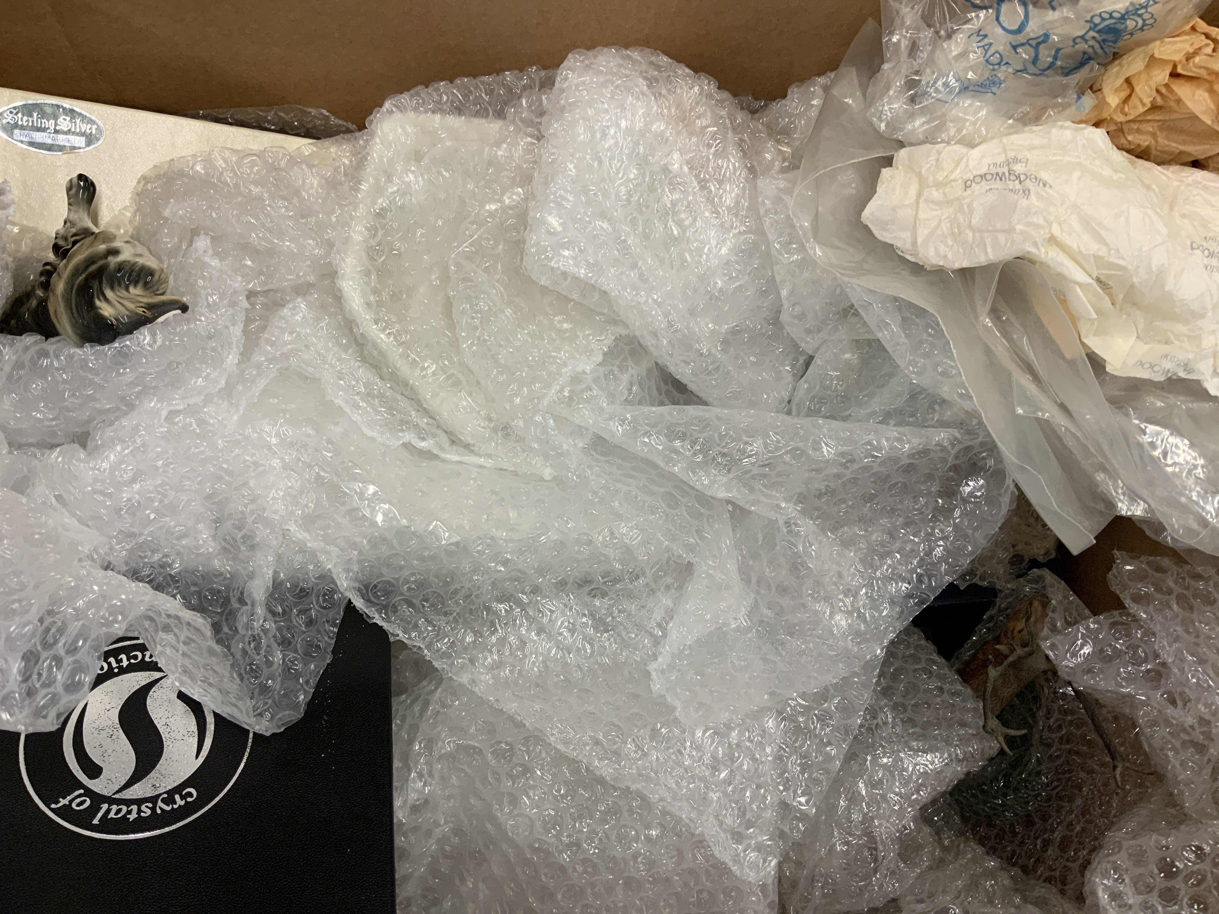 2 boxes of various ceramics to include Langley pottery dinnerware, Wade, Glassware etc.. NO RESERVE