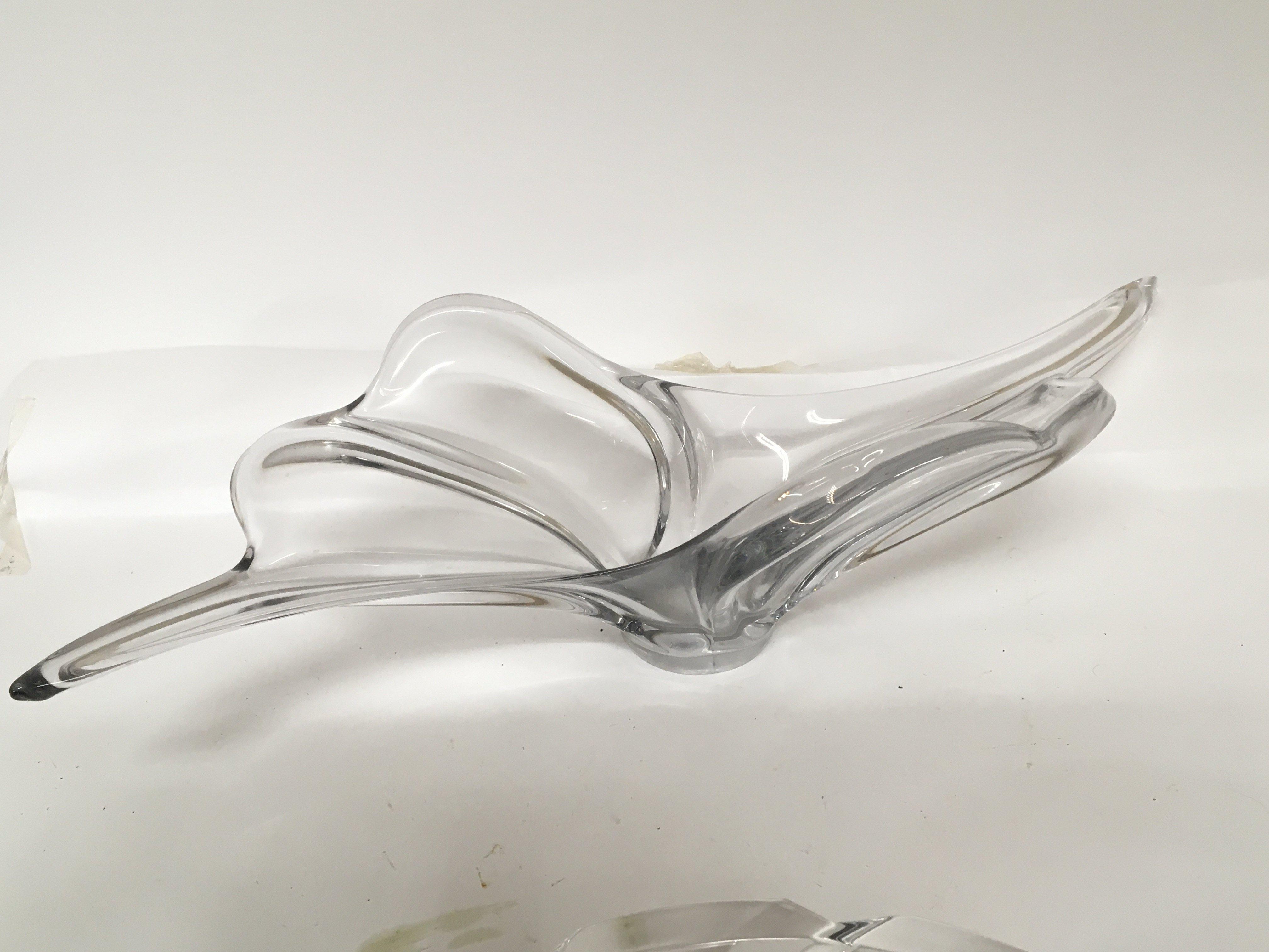 Two large Art glass mid 20th century design dishes (2) NO RESERVE