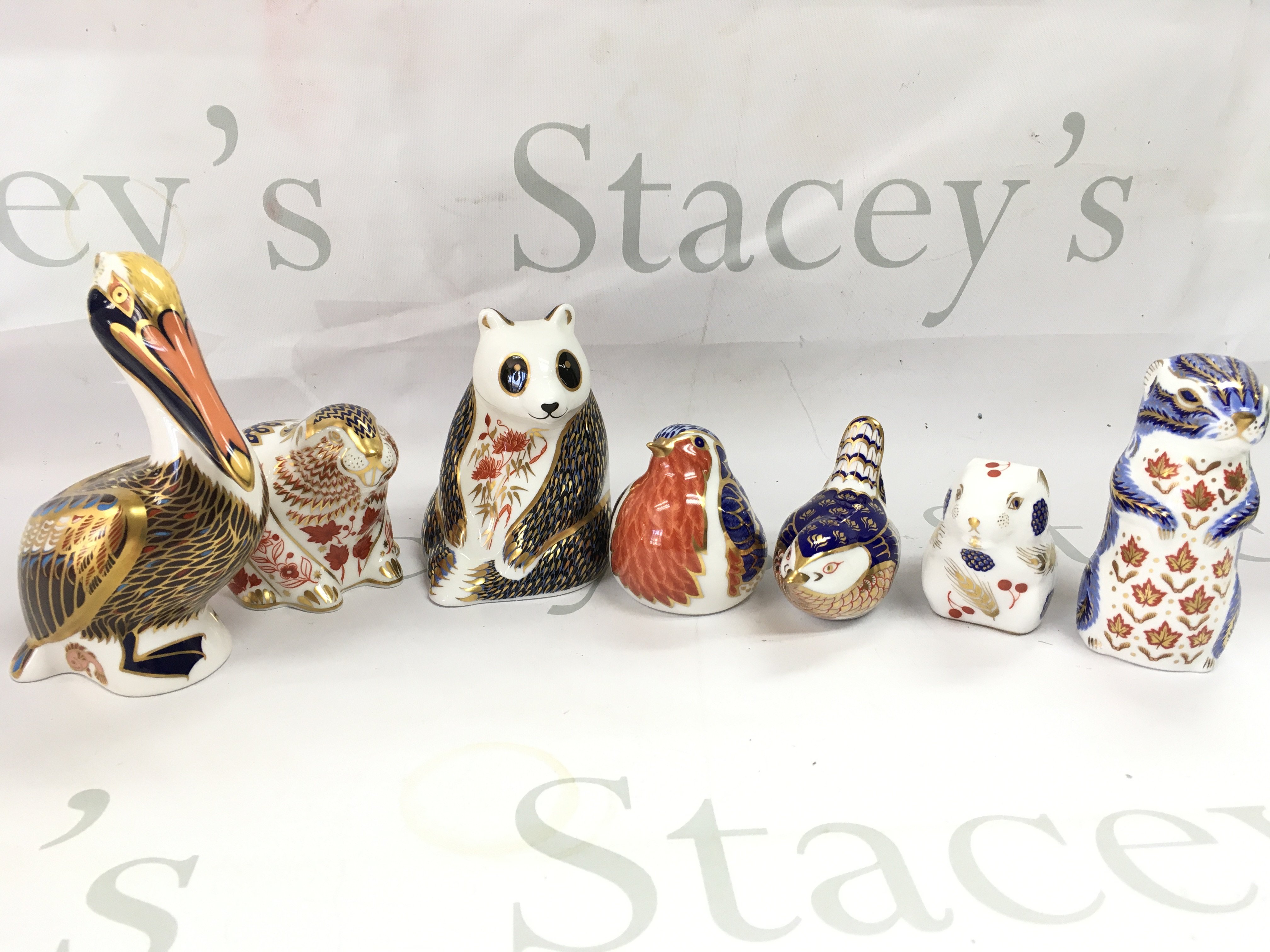 Royal Crown Derby porcelain figures. This lot cannot be posted