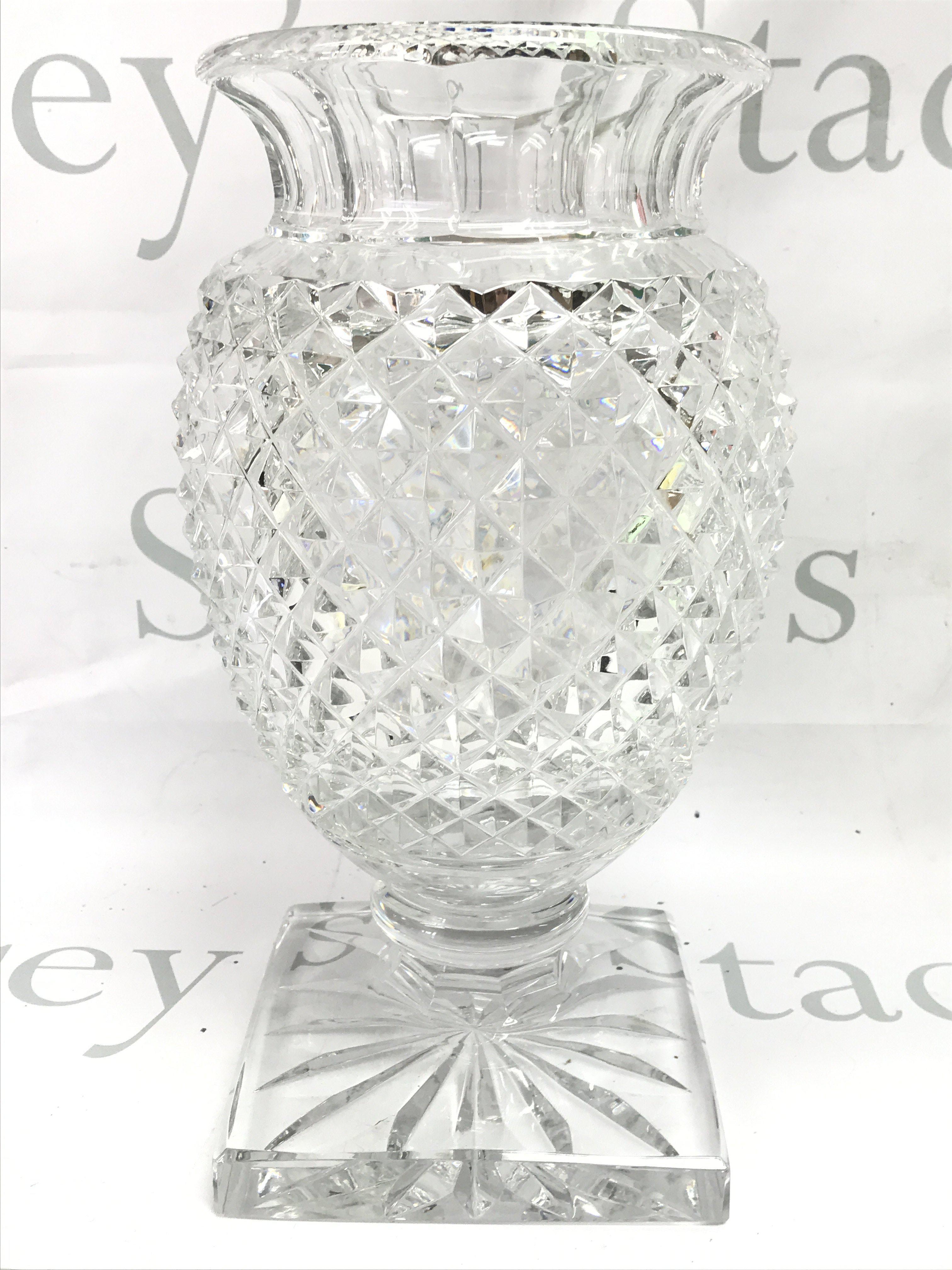 A St Louis cut crystal glass pineapple vase , approximately 30cm tall. this lot cannot be posted