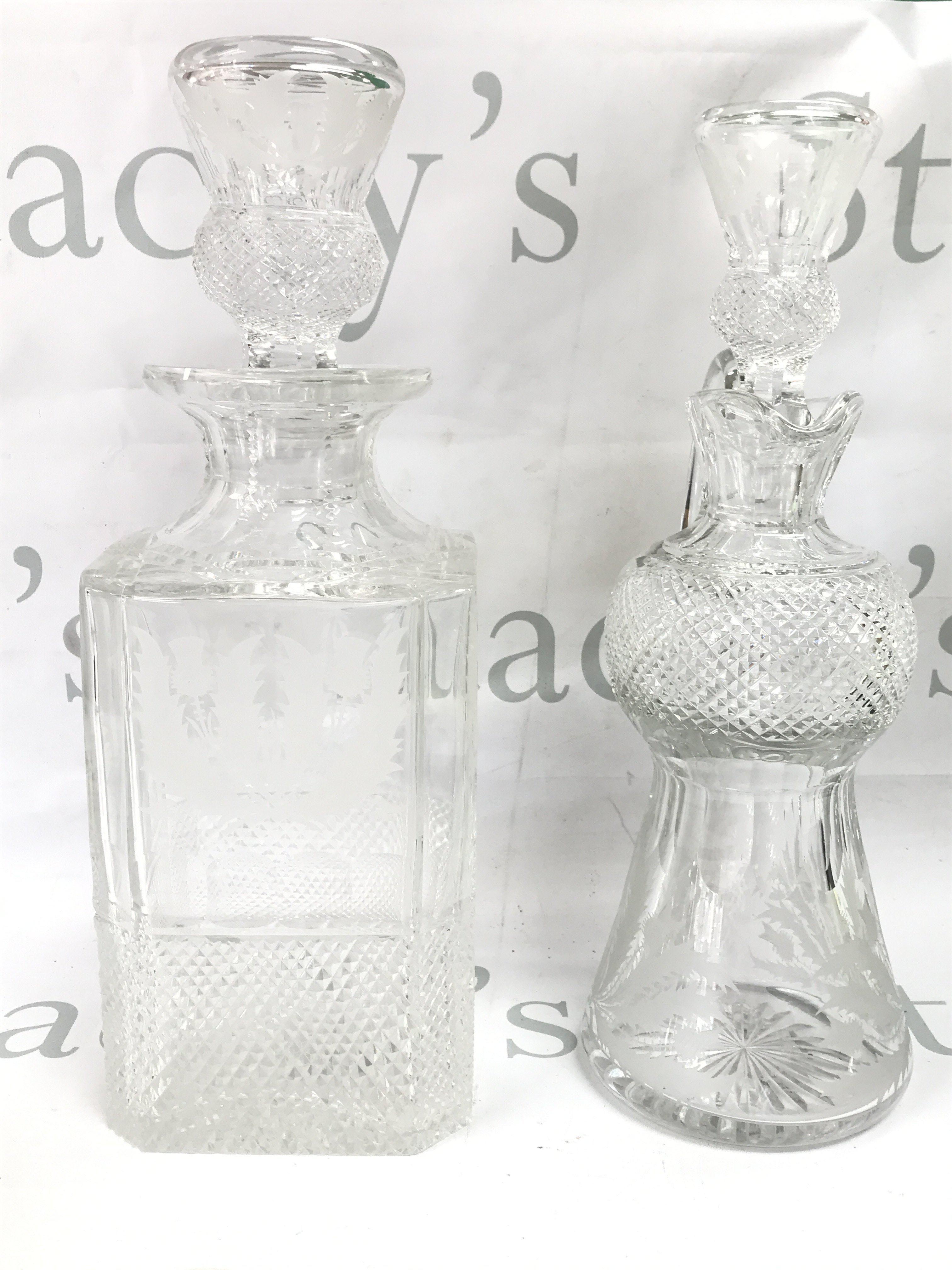 Edinburgh crystal decanter and a Sherry decanter 33 & 32cm tall. This lot cannot be posted