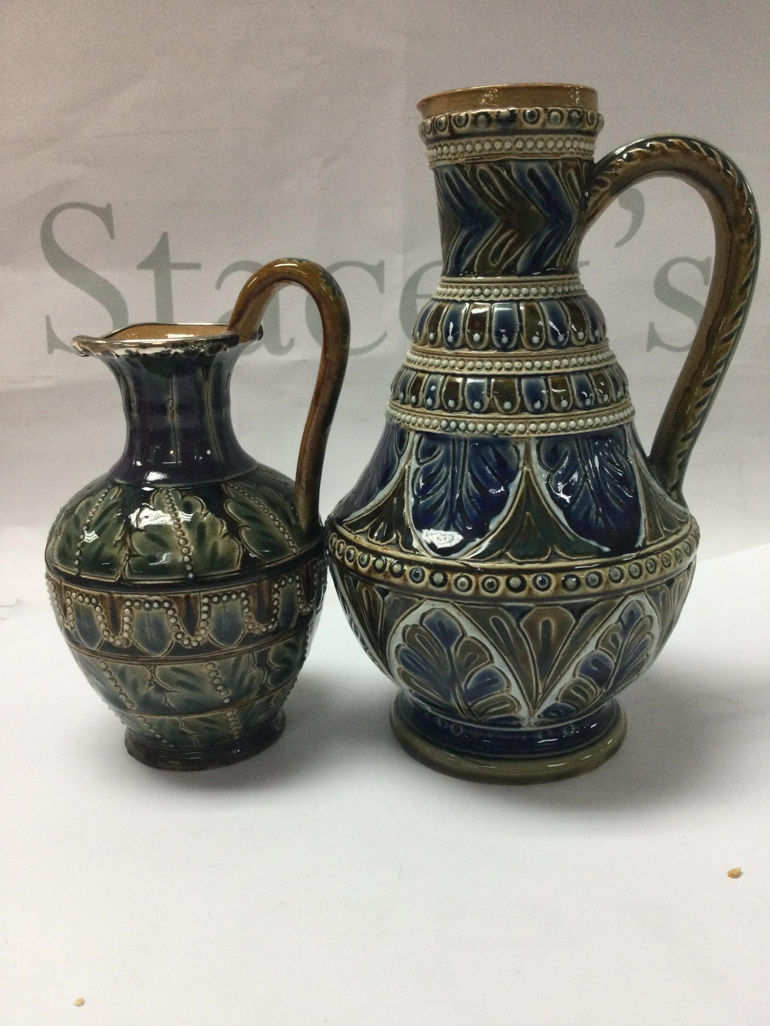 Two Doulton Lambeth jugs including Edith Lupton.