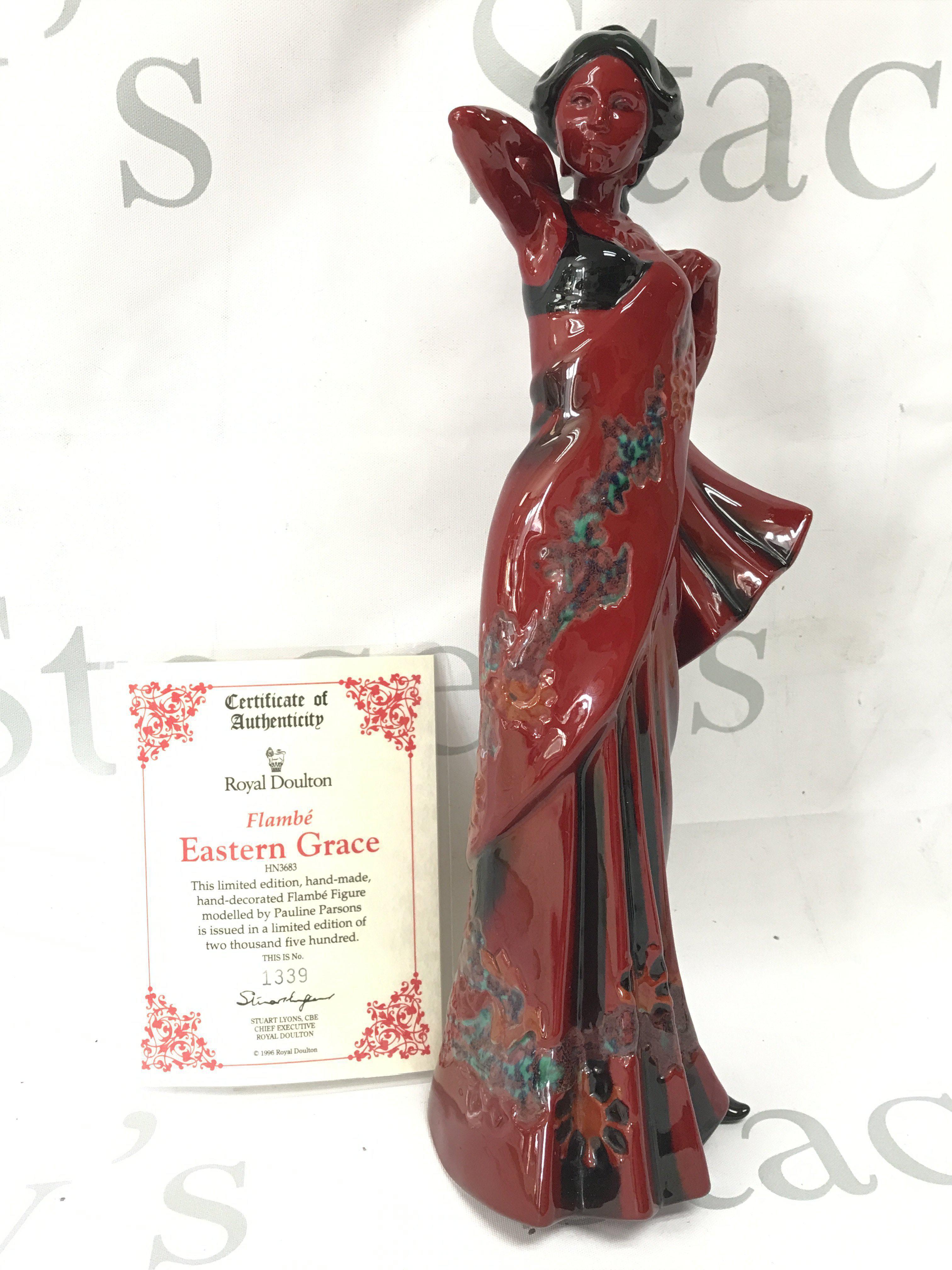 A Royal Doulton Flambe ceramic figure , Eastern Grace. This lot cannot be posted