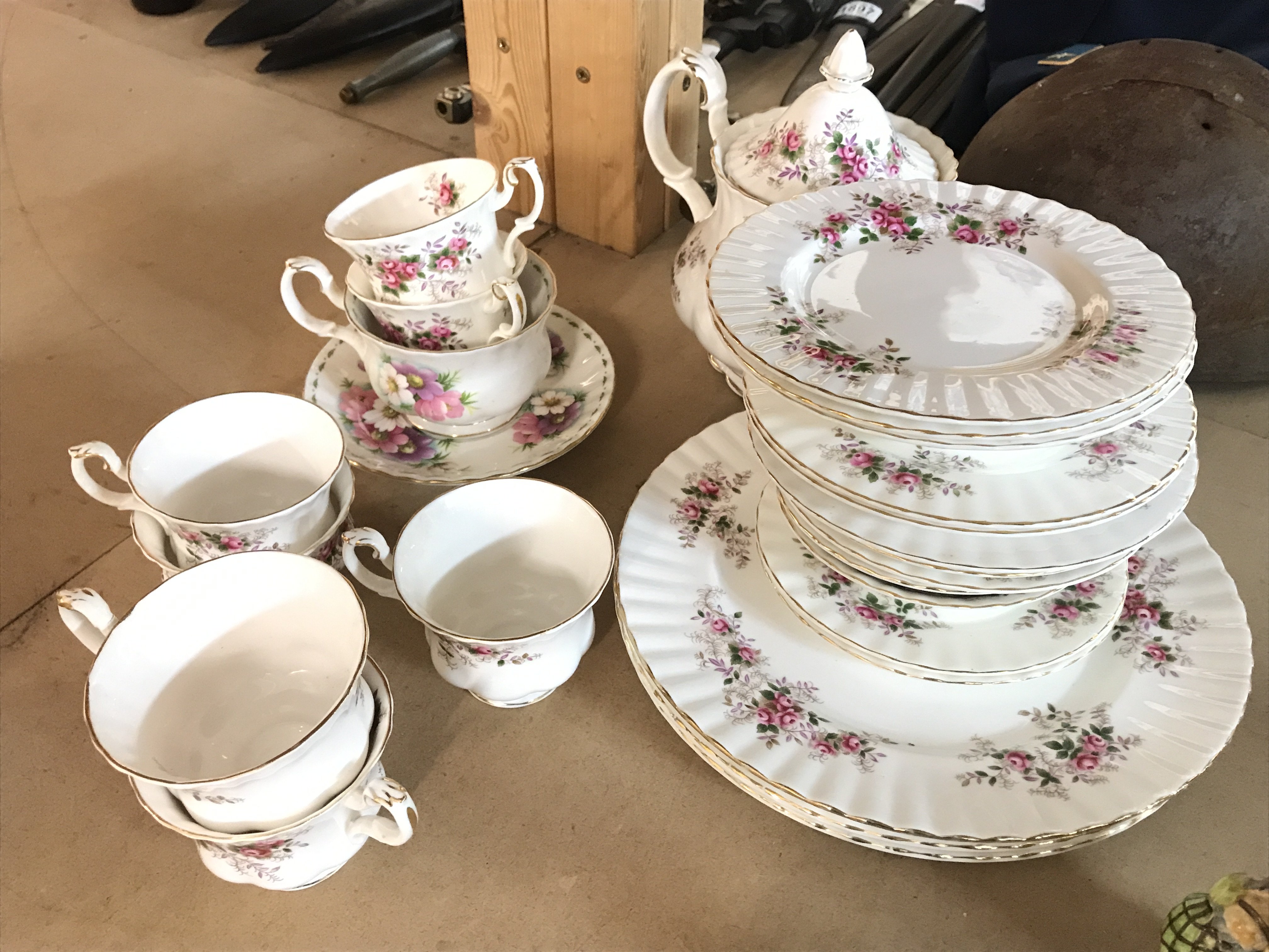 A Royal Albert tea set including saucers, cups, plates etc.
