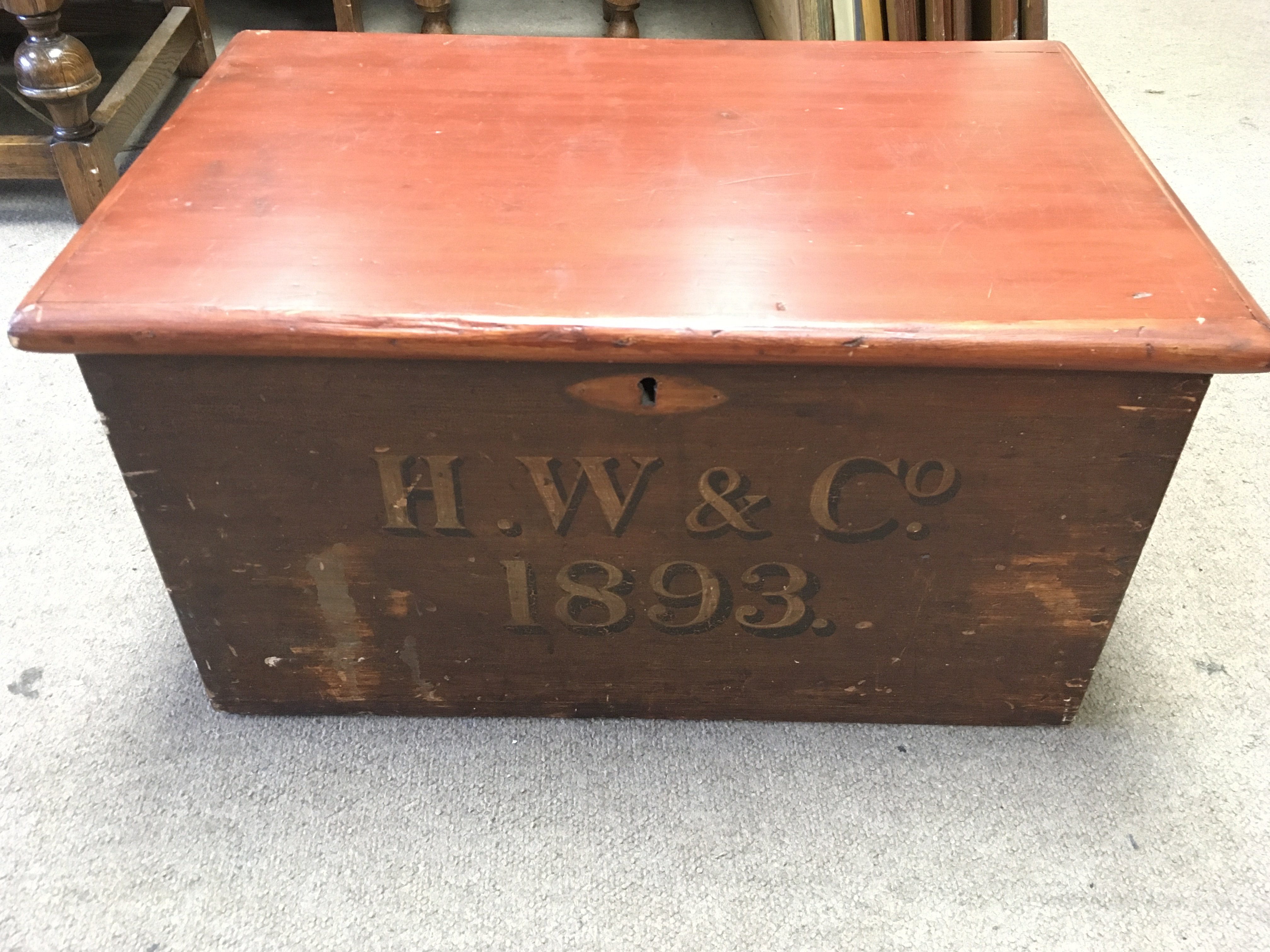 An 1893 shipping truck 56cm wide 35 deep 30cm high. NO RESERVE