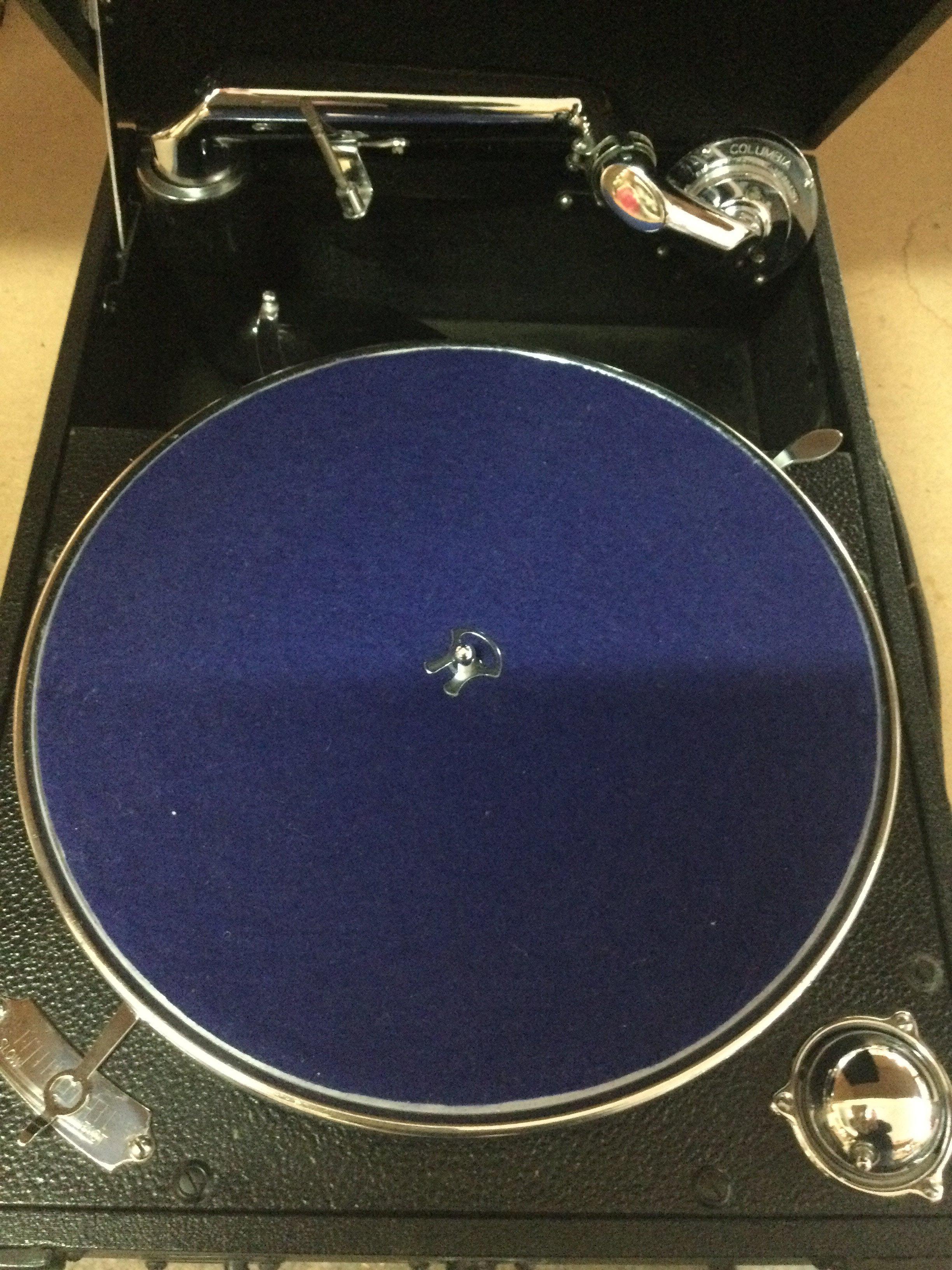 A table top gramophone.