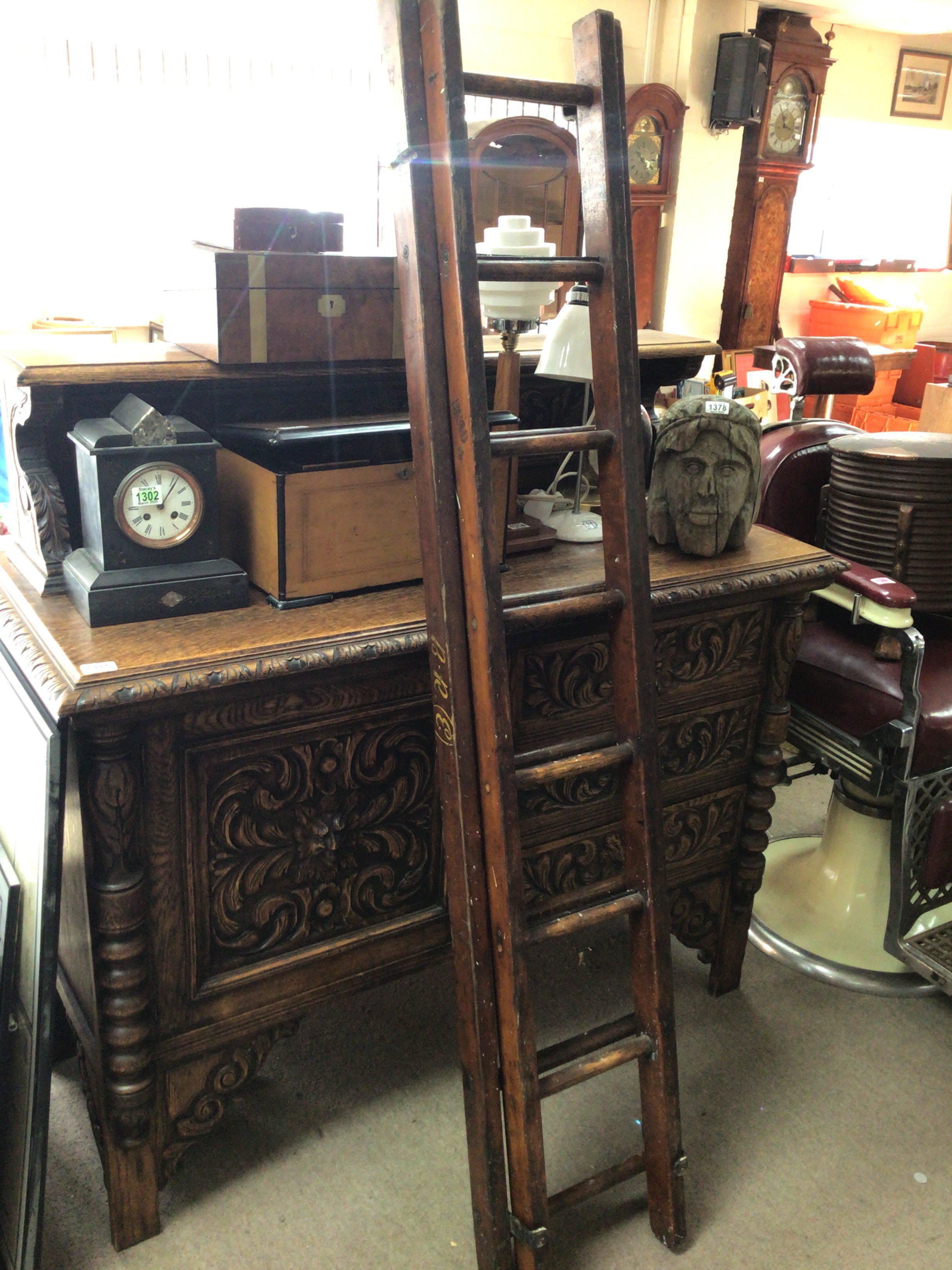 A set of Vintage double ladder set with British Rail Stamp BRM and painted BR (E)