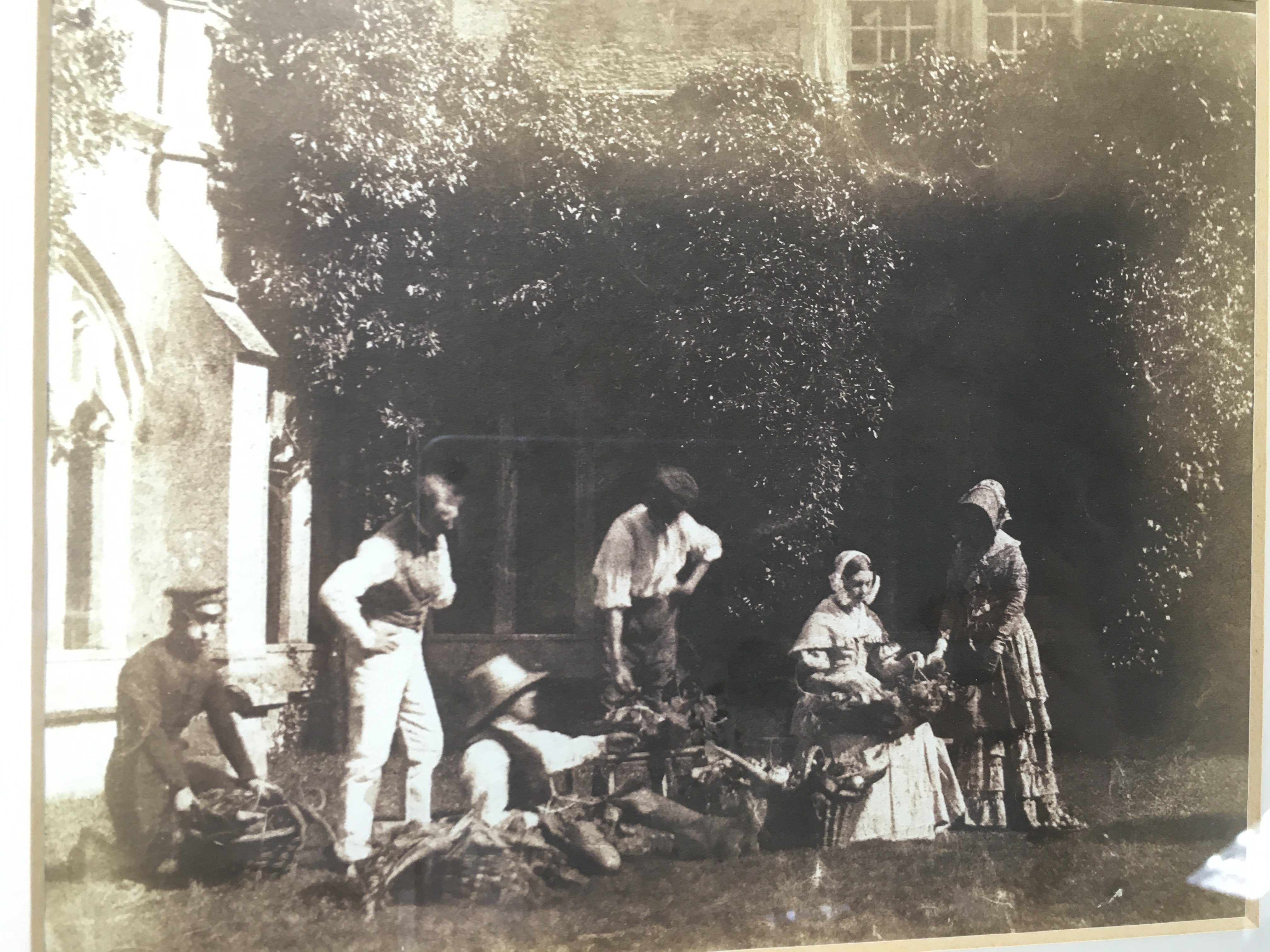 A Framed William Henry Fox Talbot photograph titled Fruit and Vegetable sellers dated 1842. Frame dimensions 37x29cm This lot cannot be posted NO RESERVE