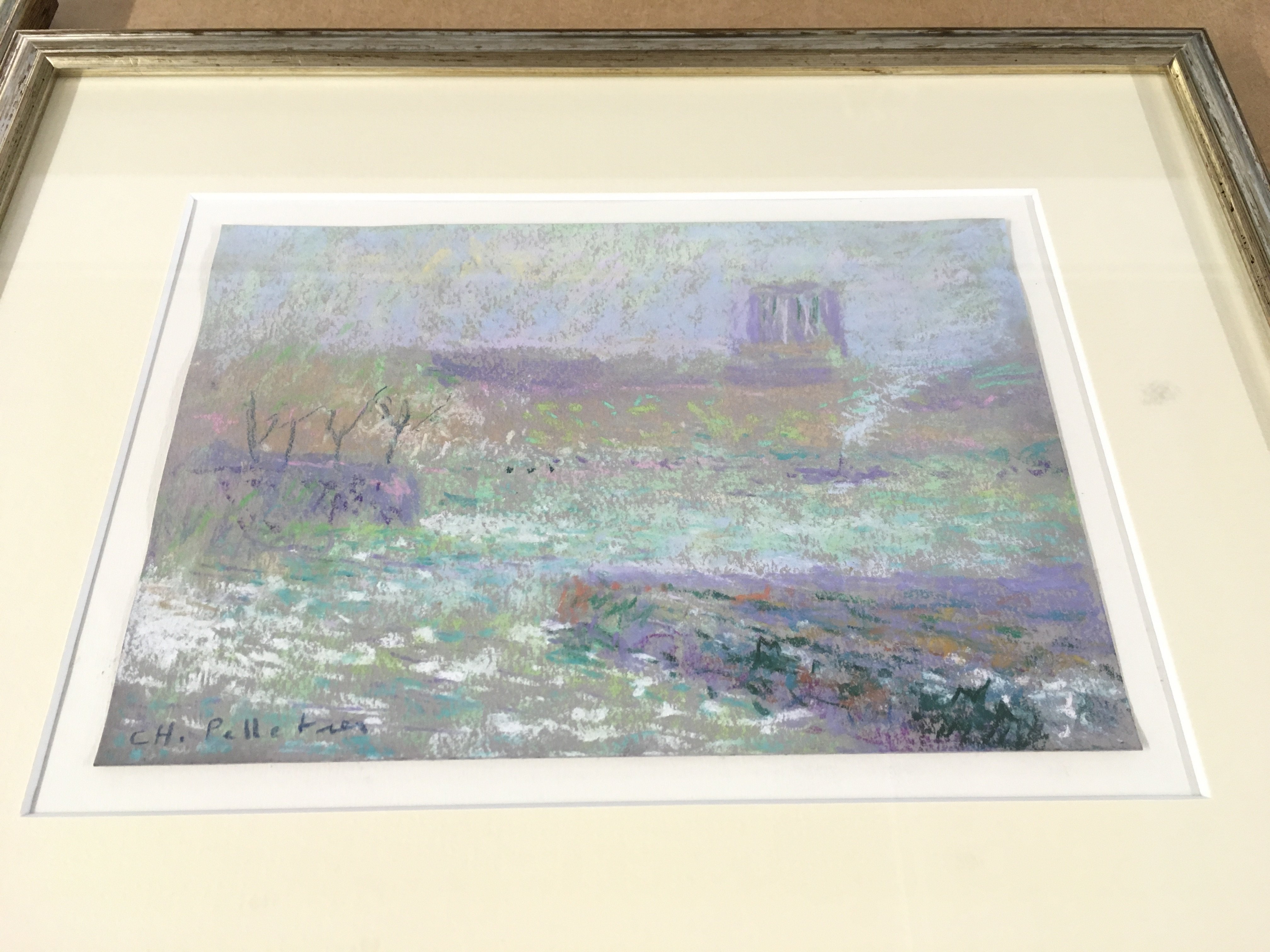 Two pastel pictures of Venice and Paris by Charles Pelletier. Both framed and in good condition.