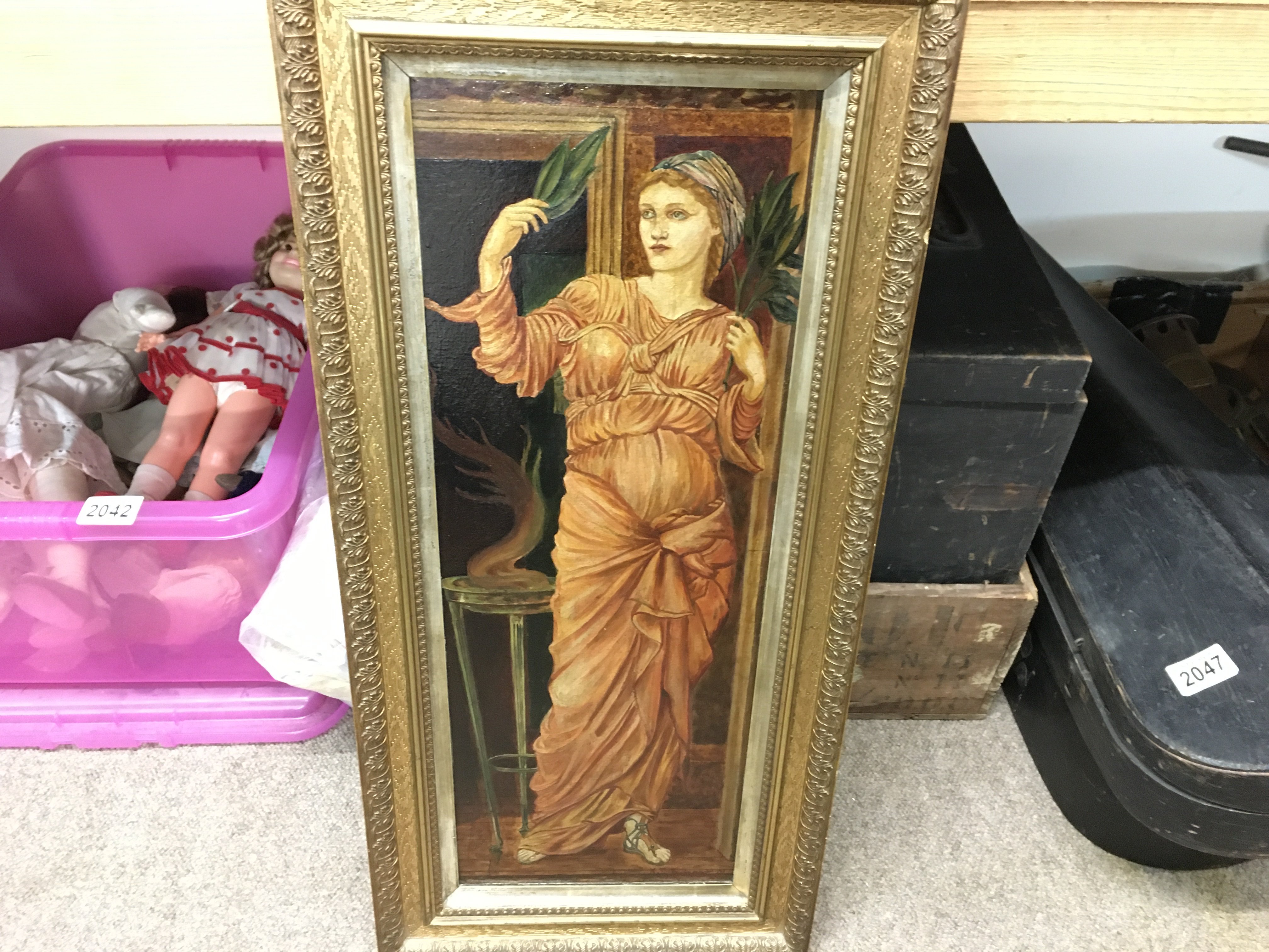 An oil on board by K T Jackson after Sir Edward Burne - Jones Sibylla Delphica in original frame. Manchester art gallery 1901