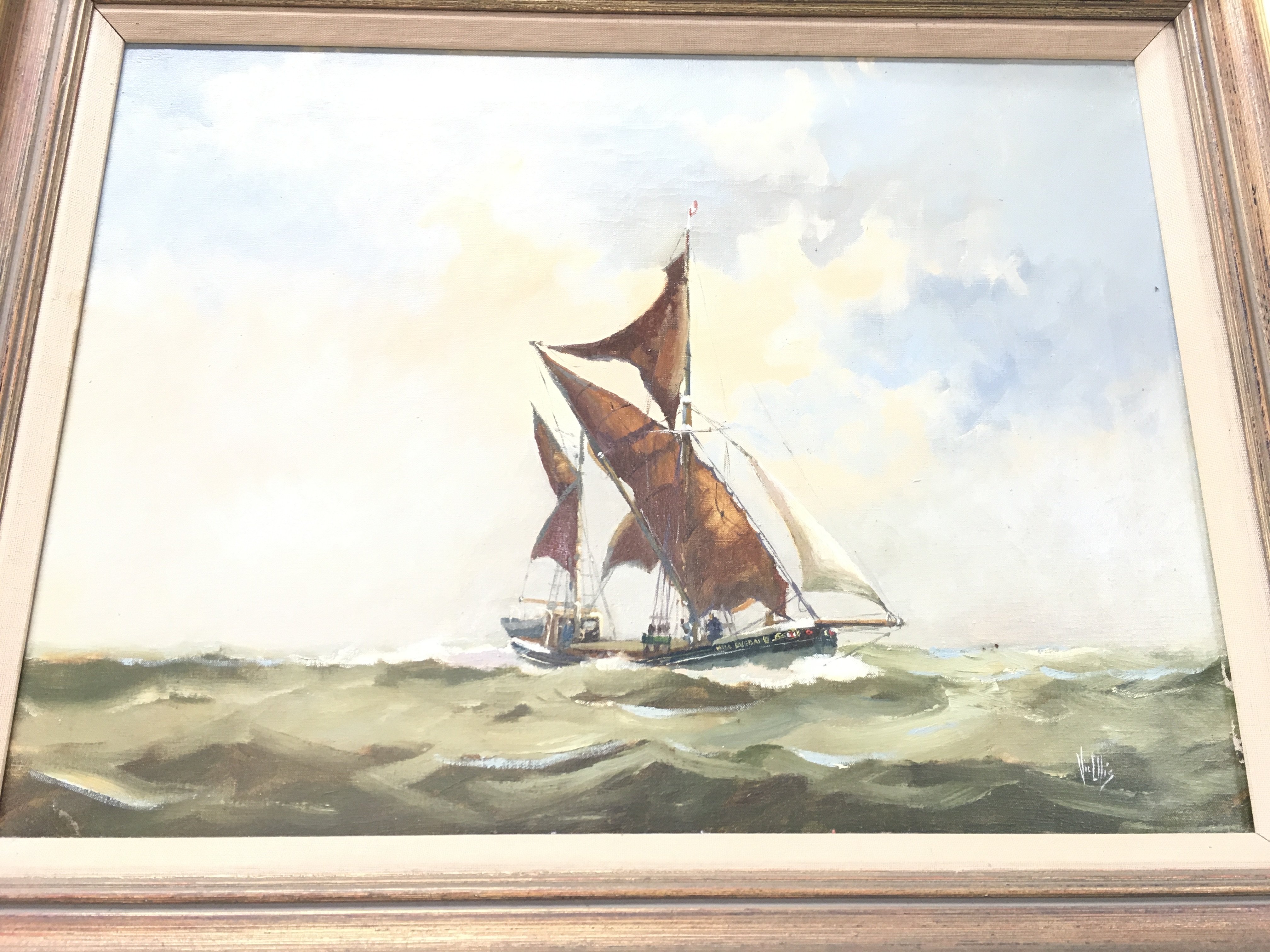 A Framed Vic Ellis Gilt Framed Oil On Canvas Approx Size 73CM X 57CM.