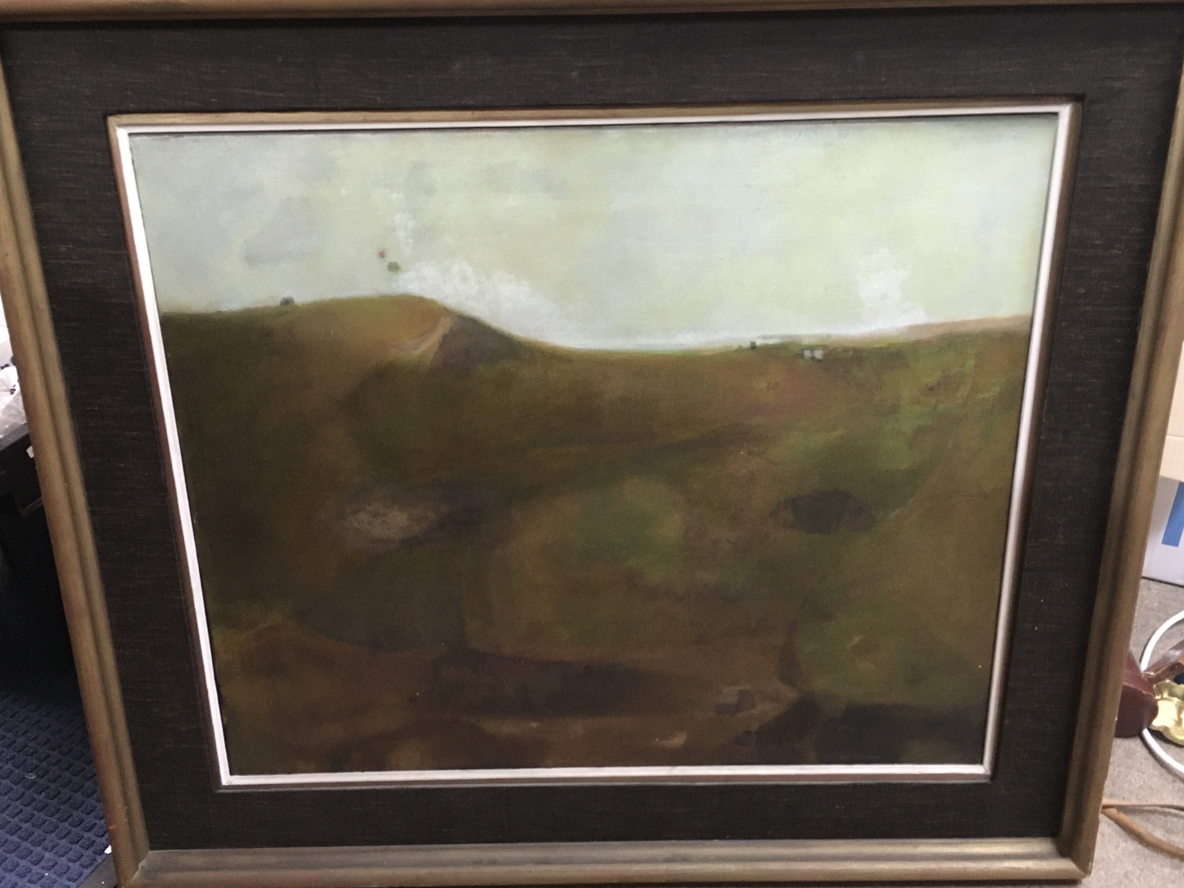 An oil painting by Scottish artist John Alexander Halliday (1933-2021) titled Prohibited Area. Frame Dimensions 97x85cm