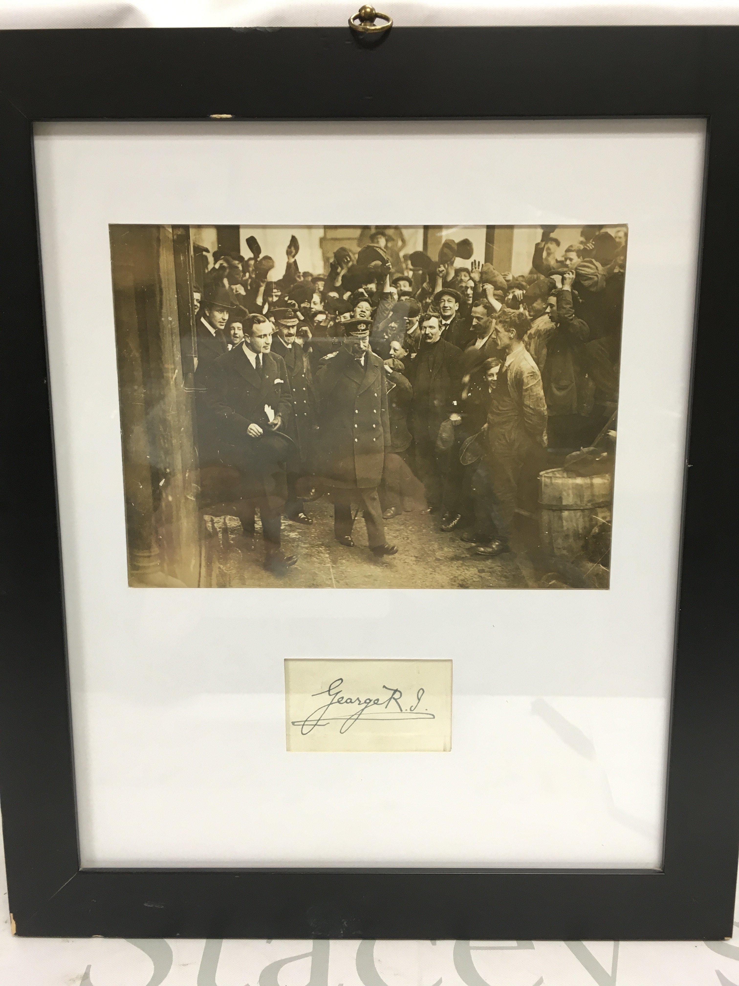 A framed signed display of King George V , Duke of York