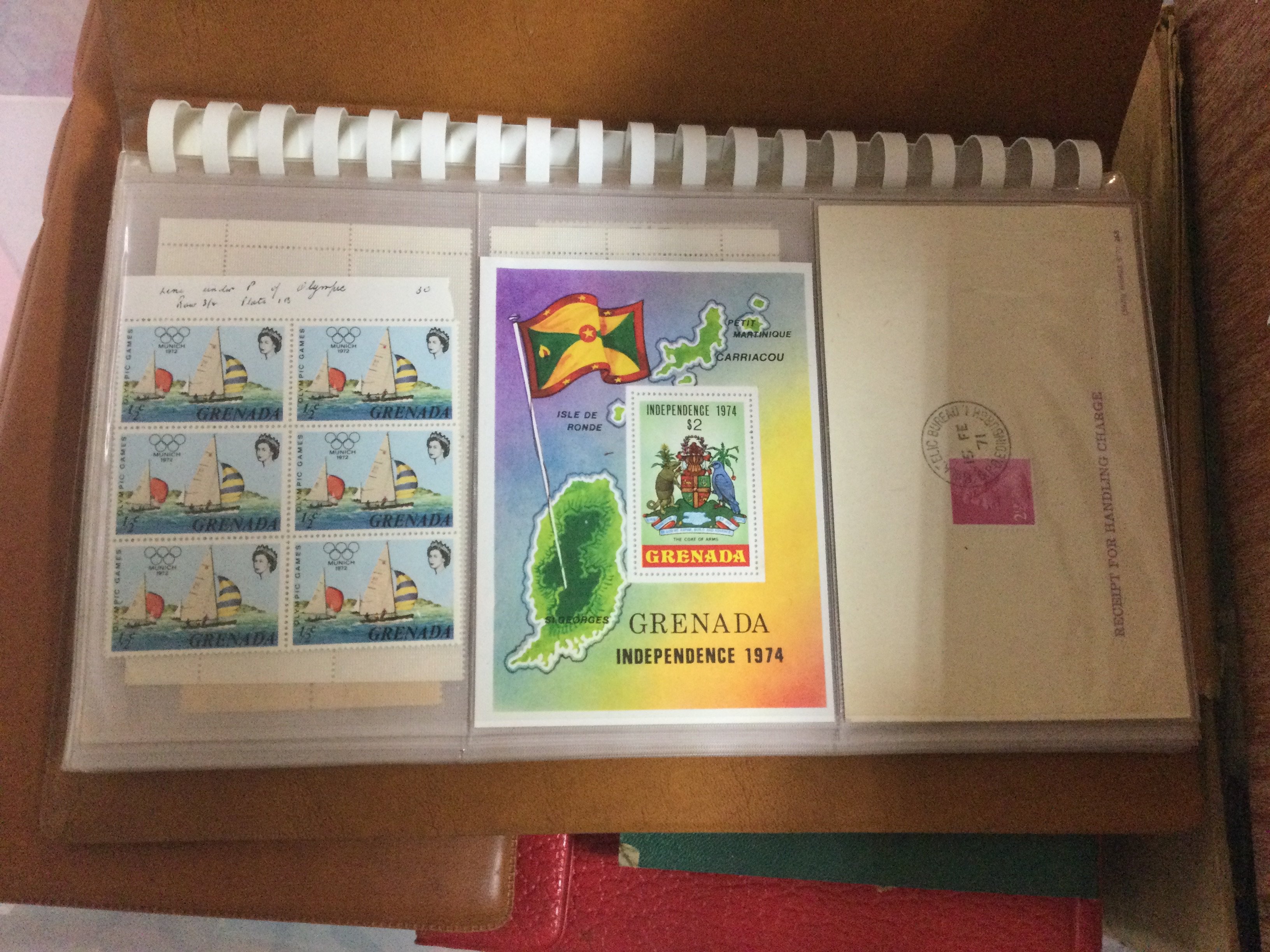 Two boxes of world stamps.