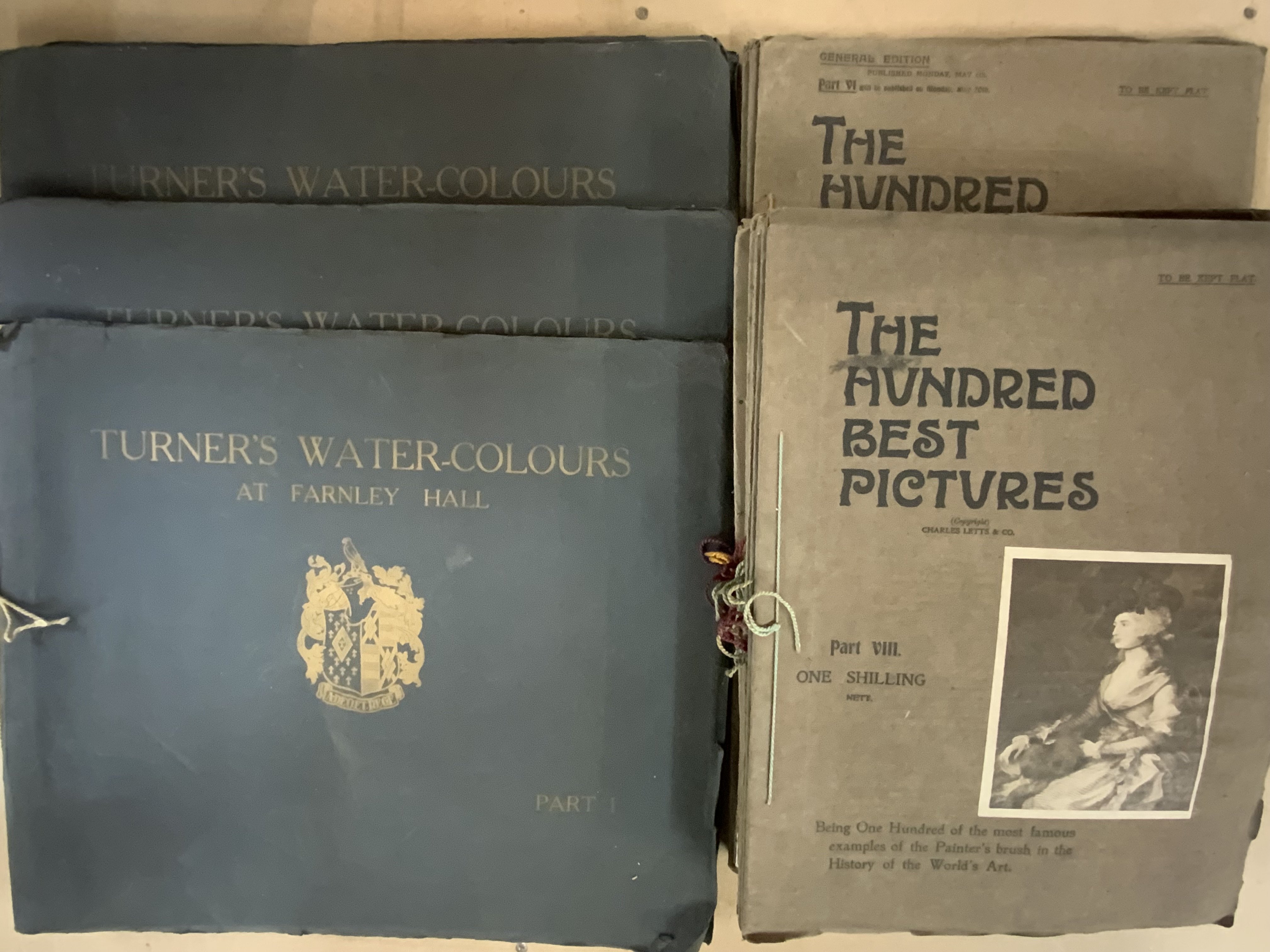 The Hundred best pictures in 17 Volumes by Charles Letts & Co. Together with Turners Watercolours by at Farnley Hall in 3 volumes. (C)