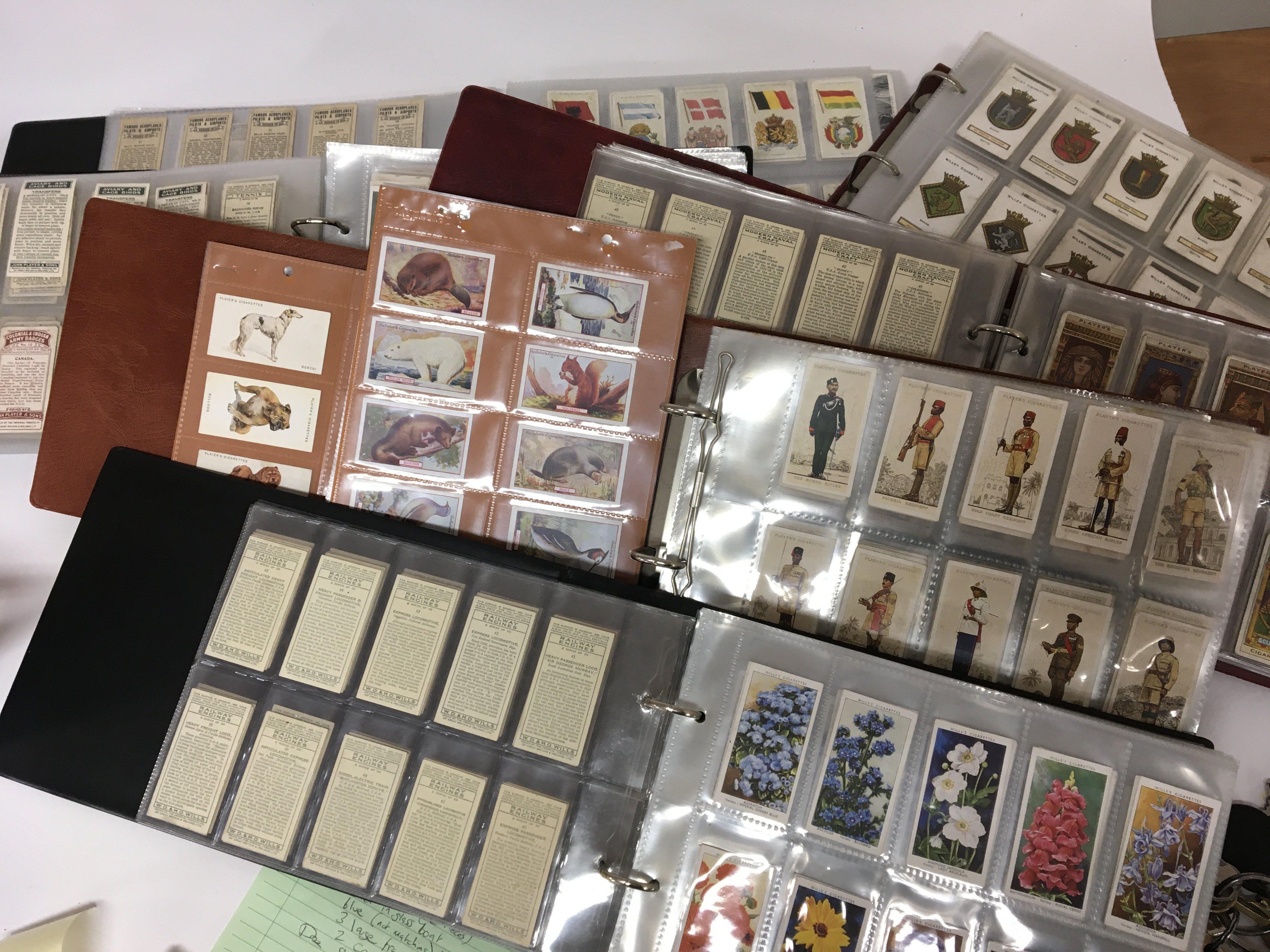 A collection of albums containing vintage cigarette cards in seven albums. (6)