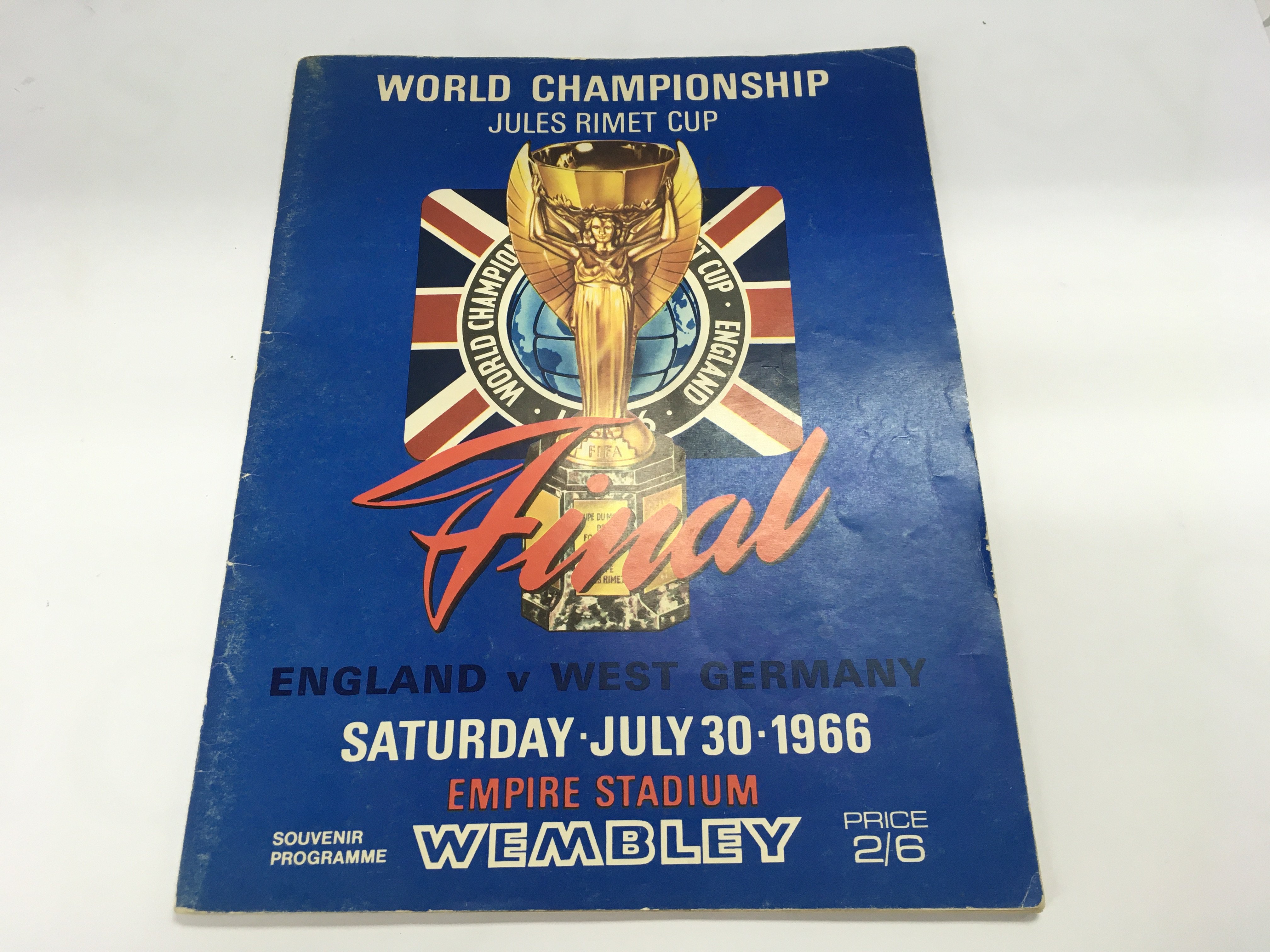 A 1966 World Cup programme. Overall nice condition with small amount of rust at staples.