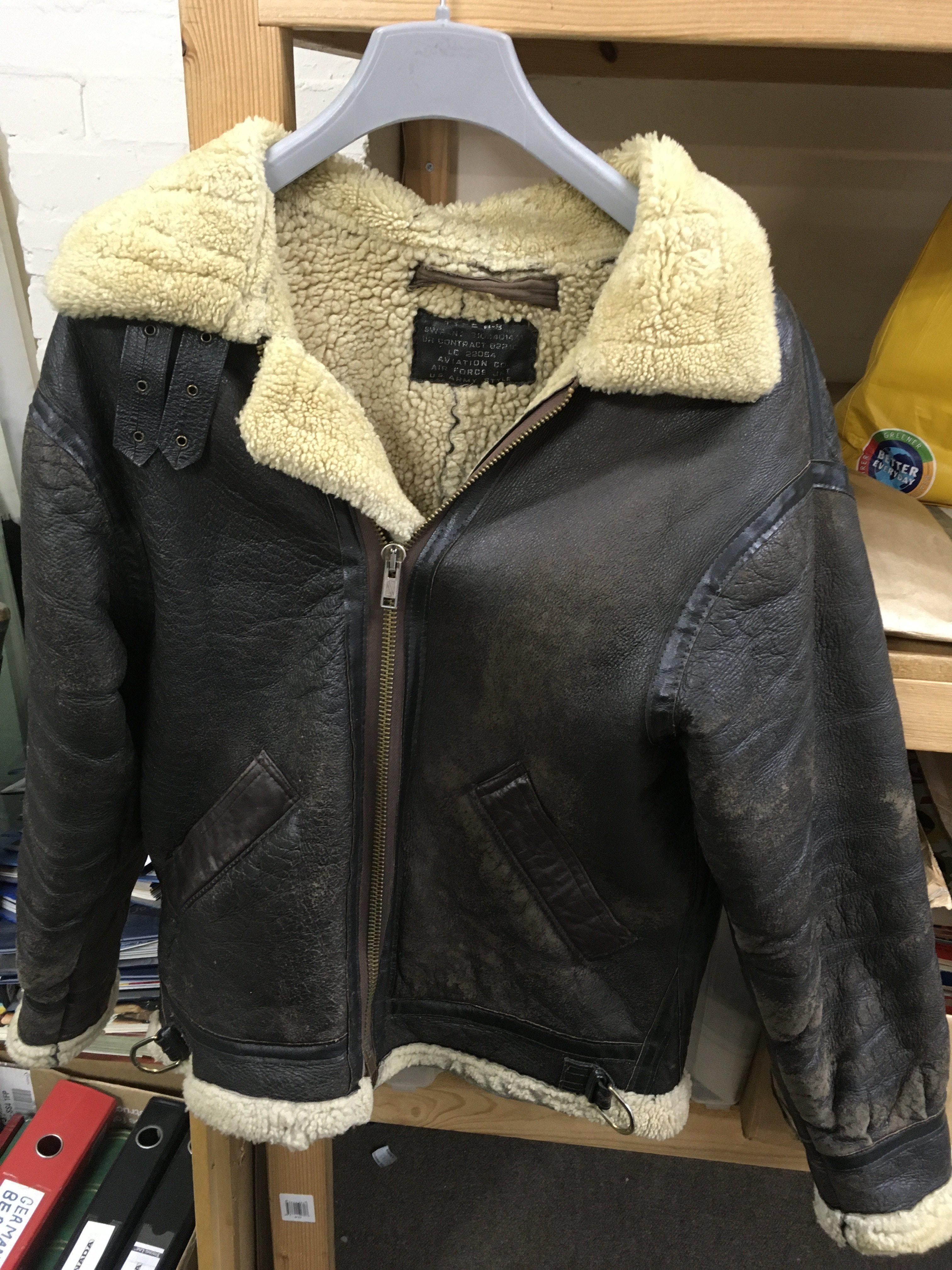 A vintage aviation type B-3 Sheepskin US air force bomber flying jacket, postage category C