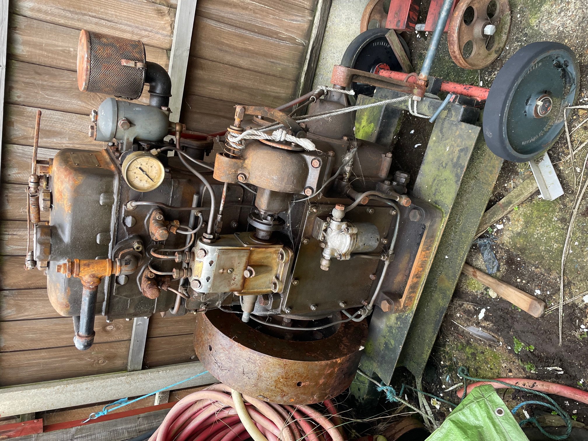 A Twin Cylinder Marine Diesel engine for Narrow Boat or Small water craft SOLD IN SITU we have a dedicated viewing day on Saturday 12th April between 10am - 2pm via appointment, please contact the office for additional address information.