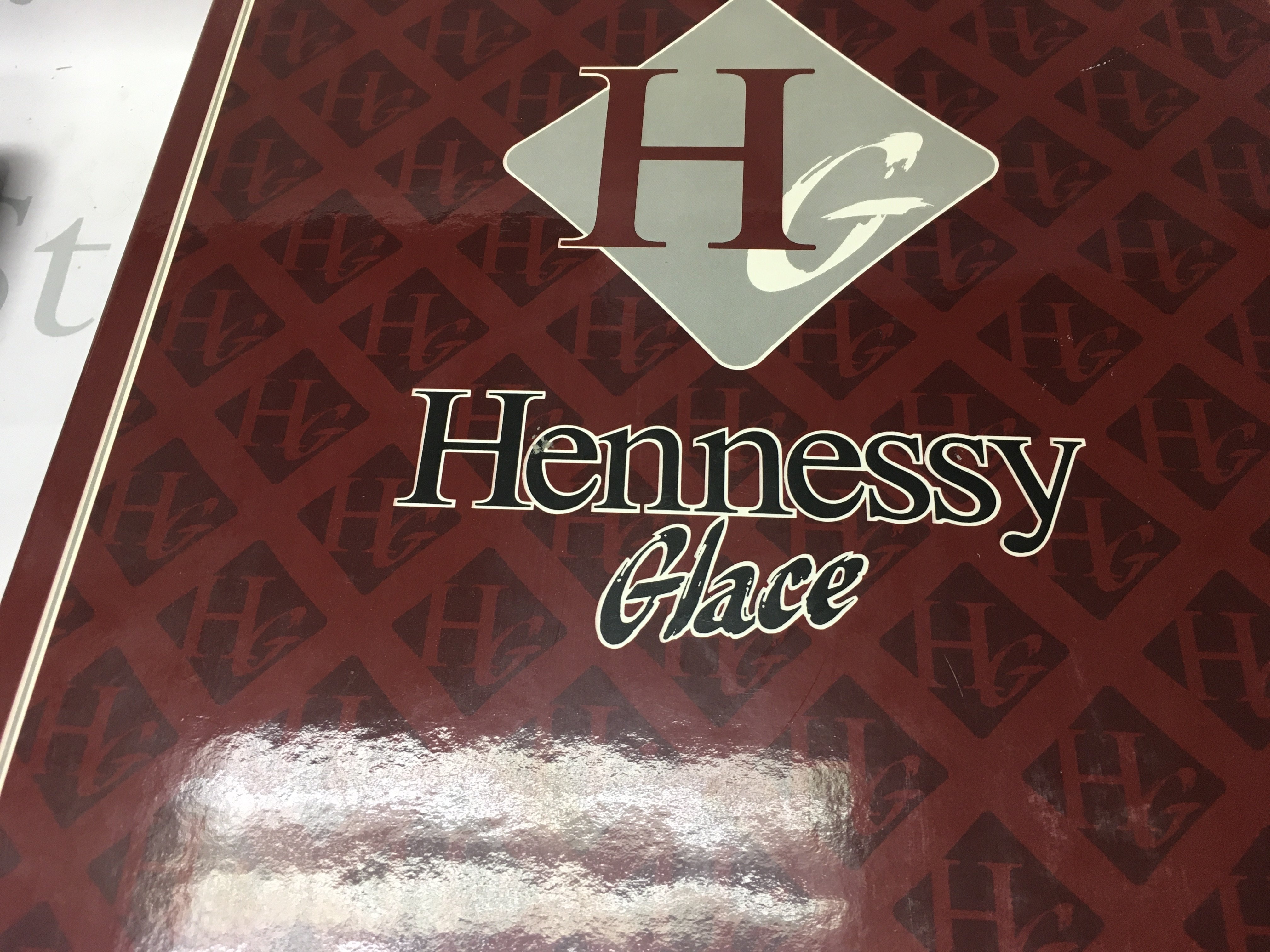 A boxed bottle of Hennessy Glac&#2013266062 privilege V.S.O.P cognac .