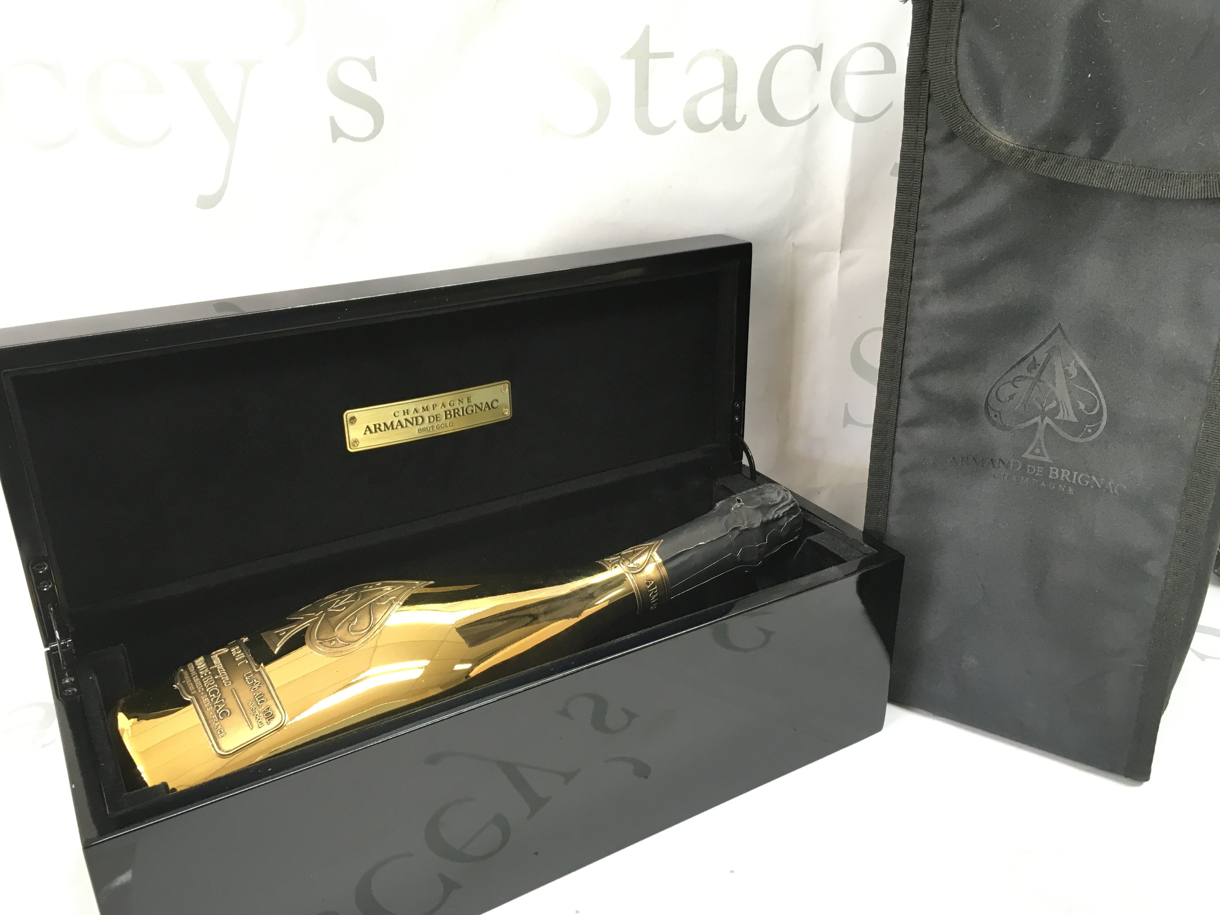 A cased bottle of Armand De Brignac Champagne. This lot cannot be posted