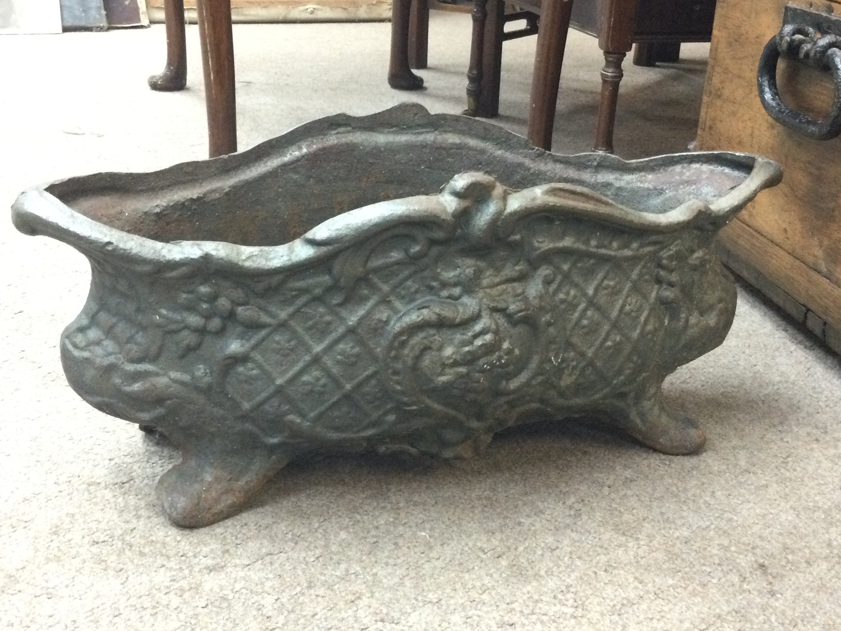A Cast iron French planter , 48cm wide.