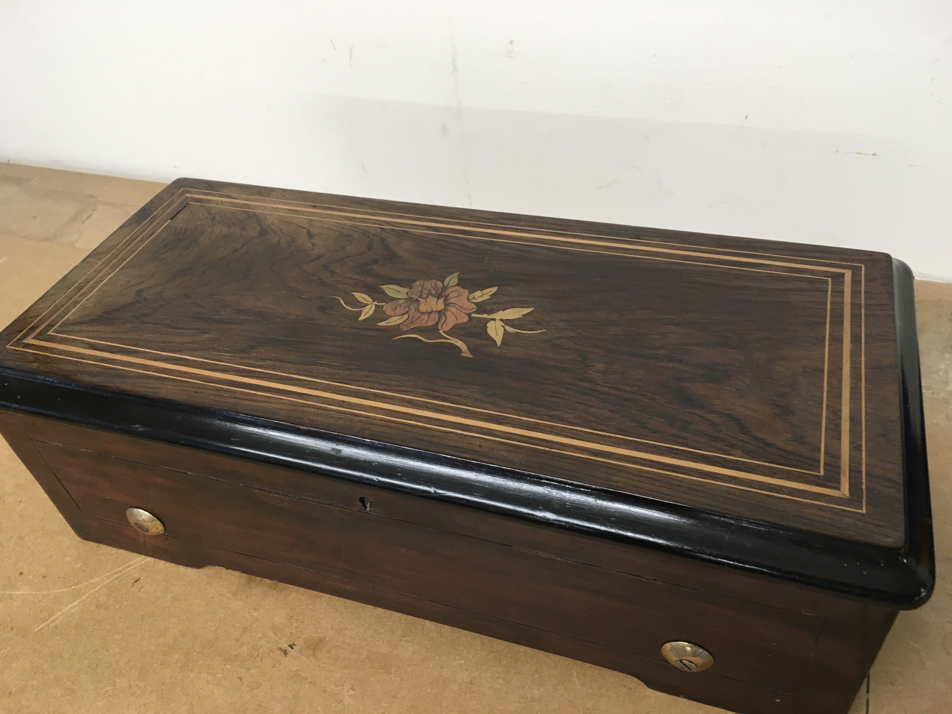 A swiss music box, professionally restored and seen working. This lot cannot be posted