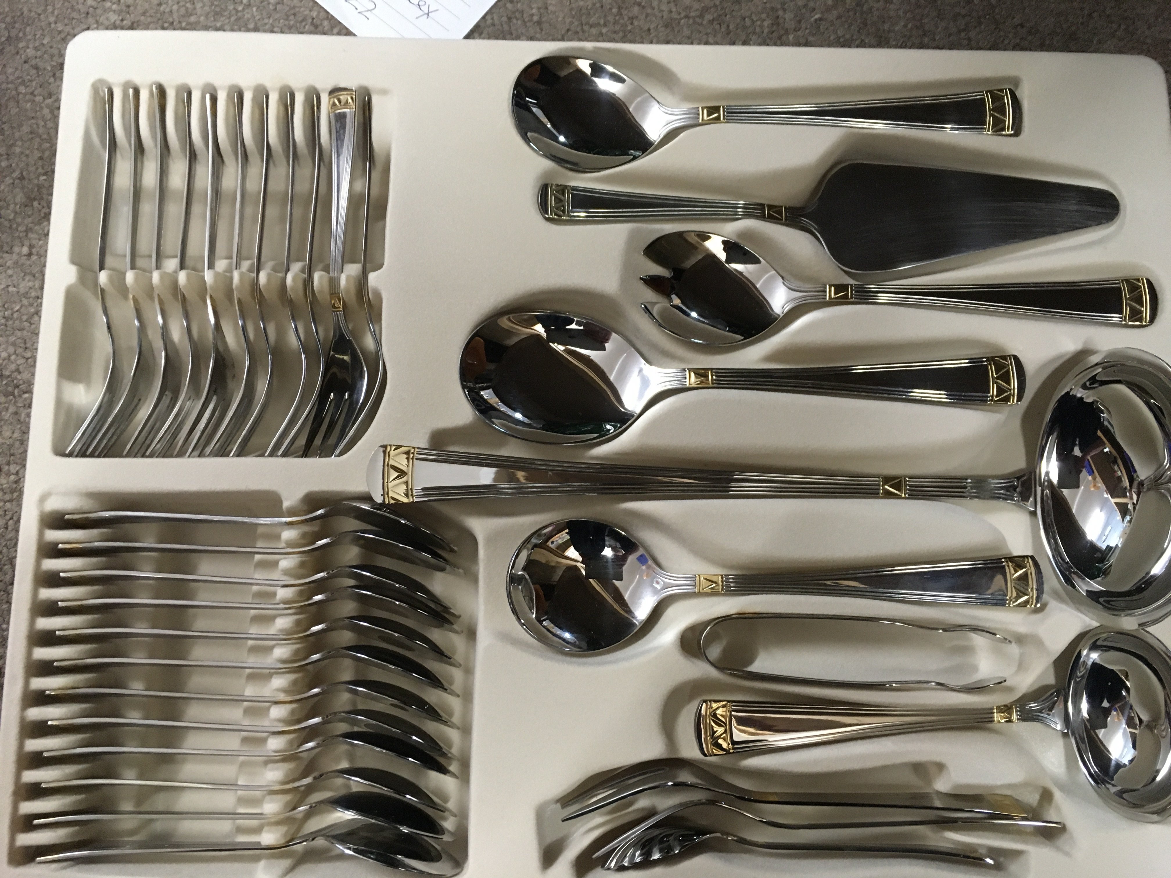 Cased Breitenbach Solingen stainless steel cutlery canteen containing forks, spoons, knives etc. postage category c