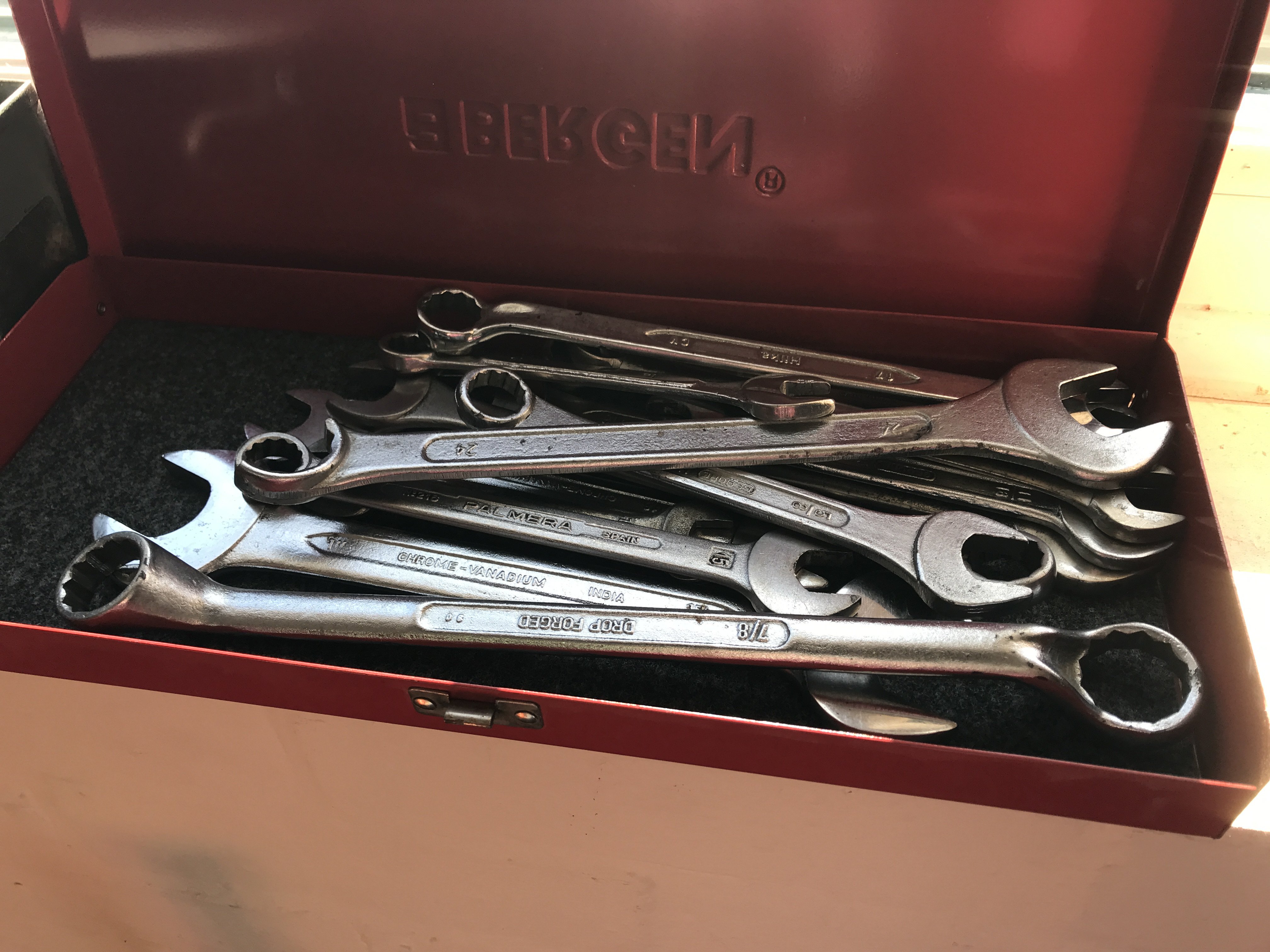 A Collection of tools Various including socket sets chisels large spanner's .