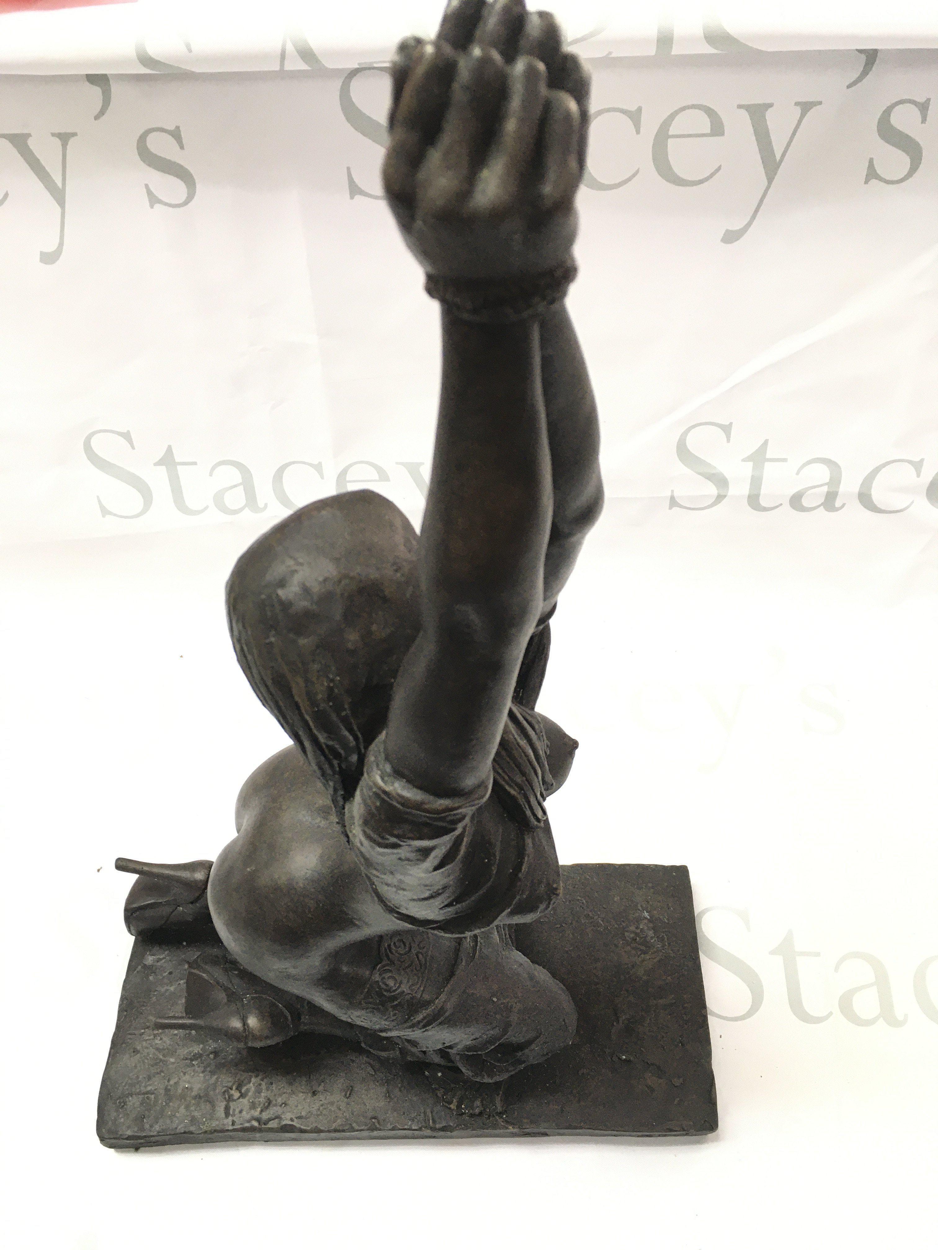 A Bronze Resin Figure by Ronald Cameron. Game On. Approx Height 50 Cm.