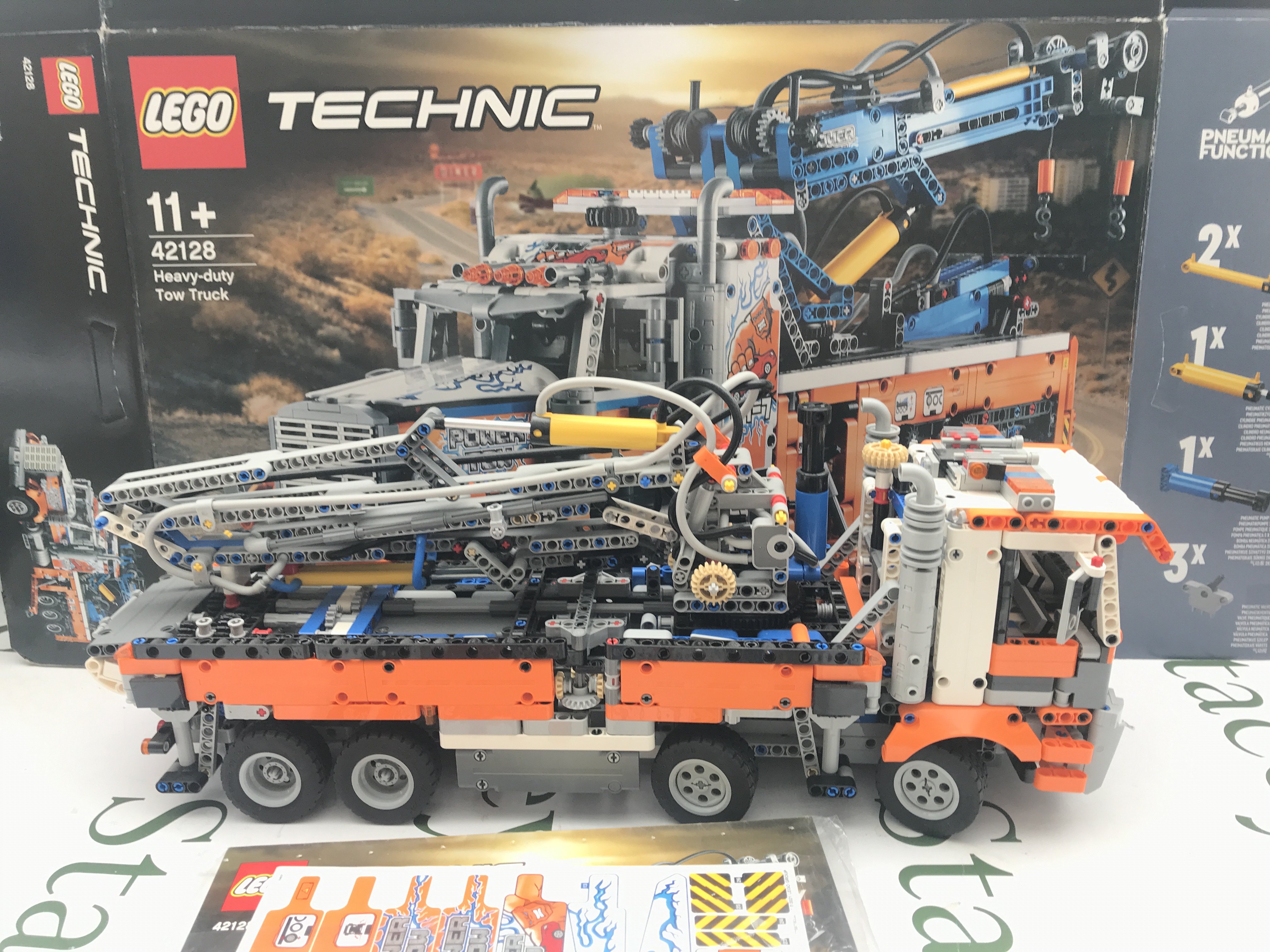 A Lego Heavy-Duty Tow Truck #42128 Turned Into A Pump Truck. With Box And Manual. This Lot Cannot Be Posted In House.