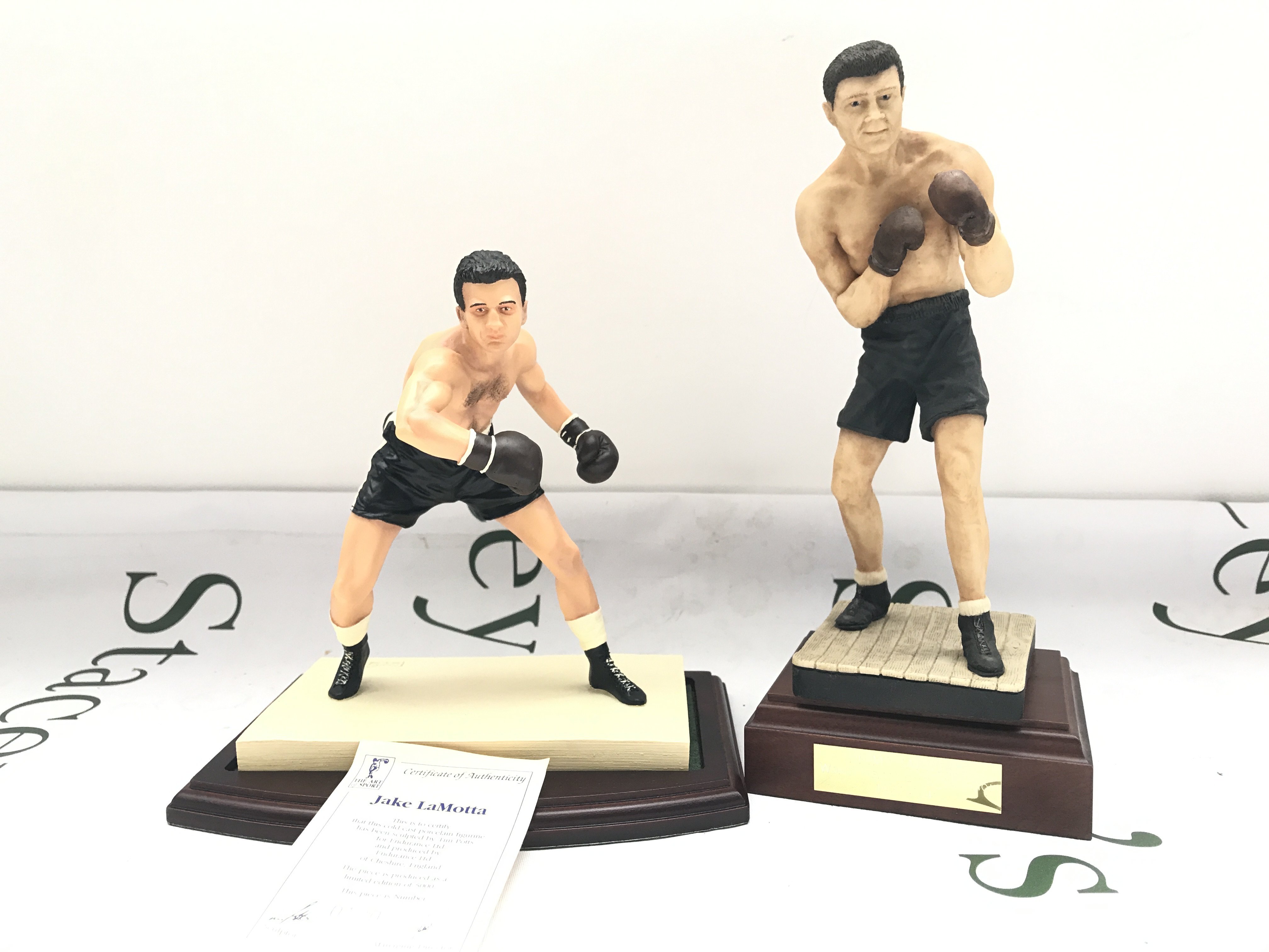 2 Endurance Art Of Sport Boxing Figures. Jake Lamotta And Prince Carnera.